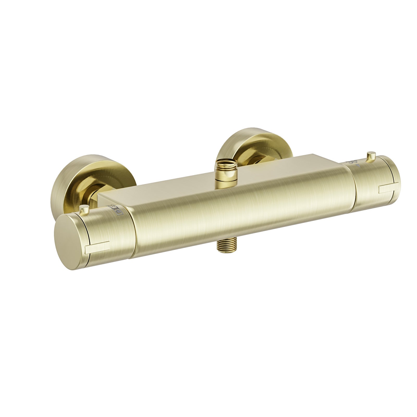 Round Brushed Brass Exposed Thermostatic Shower Mixer Bar Valve
