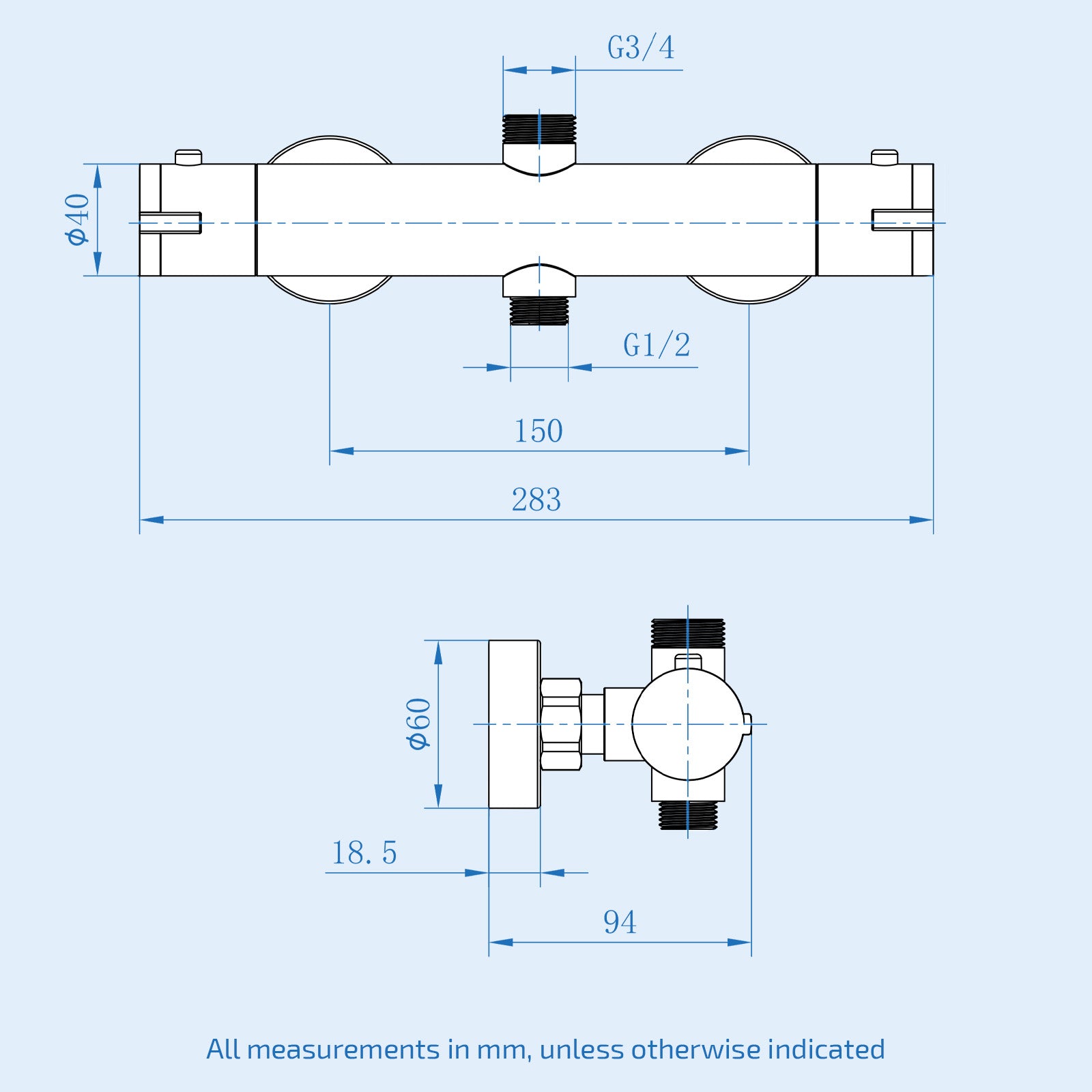 Round Brushed Brass Exposed Thermostatic Shower Mixer Bar Valve