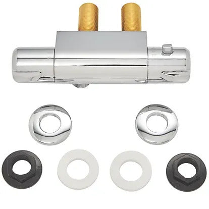 Modern Vertical Chrome Exposed Thermostatic Shower Mixer Bar Valve