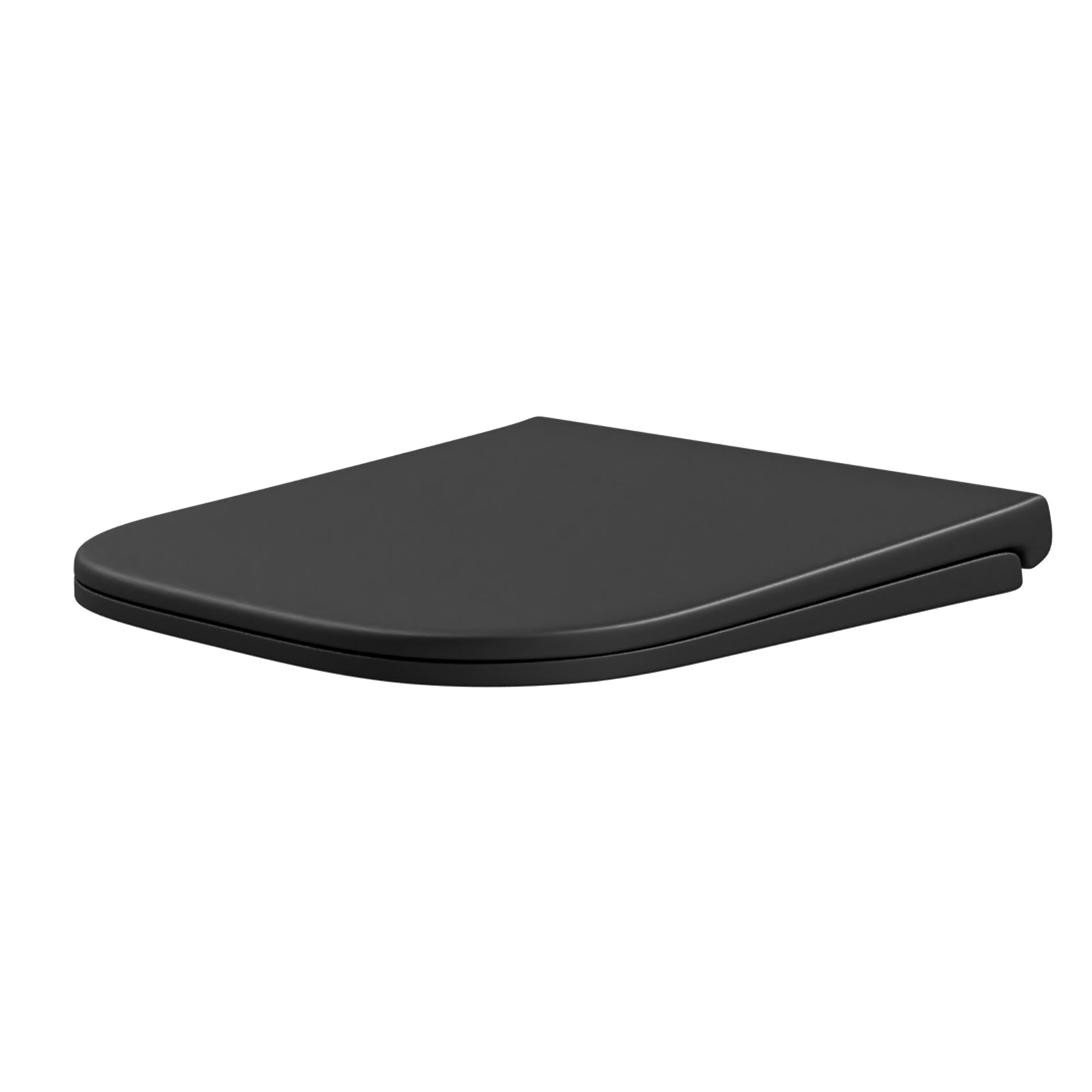 Square Toilet Soft Close Seat and Seat Cover Matte Black