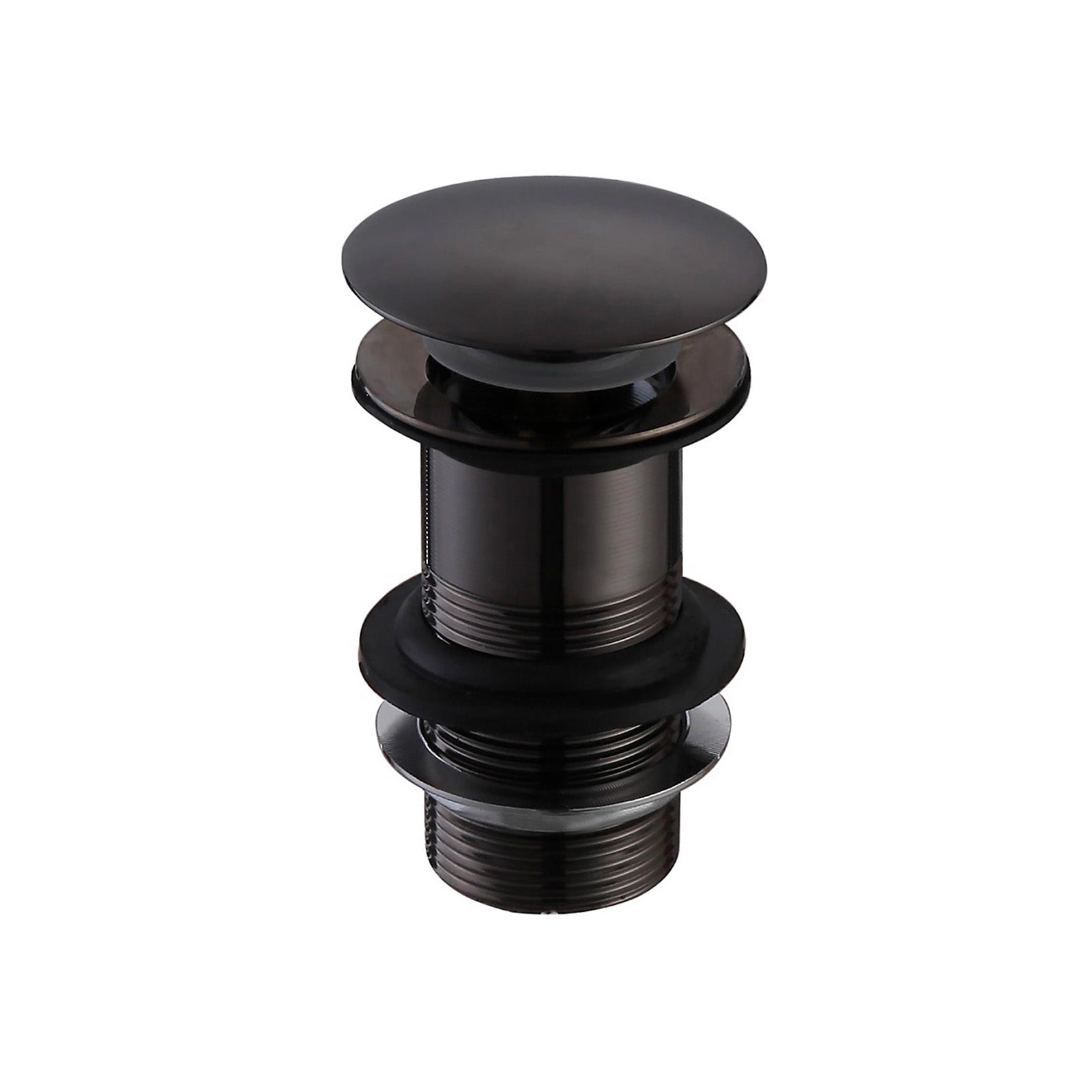 Black Big Cap Push Button Unslotted Basin Sprung Waste