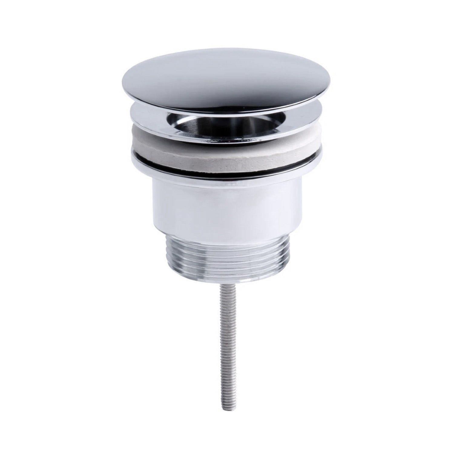 68mm Chrome Round Click Clack Sprung Bath Waste with Overflow