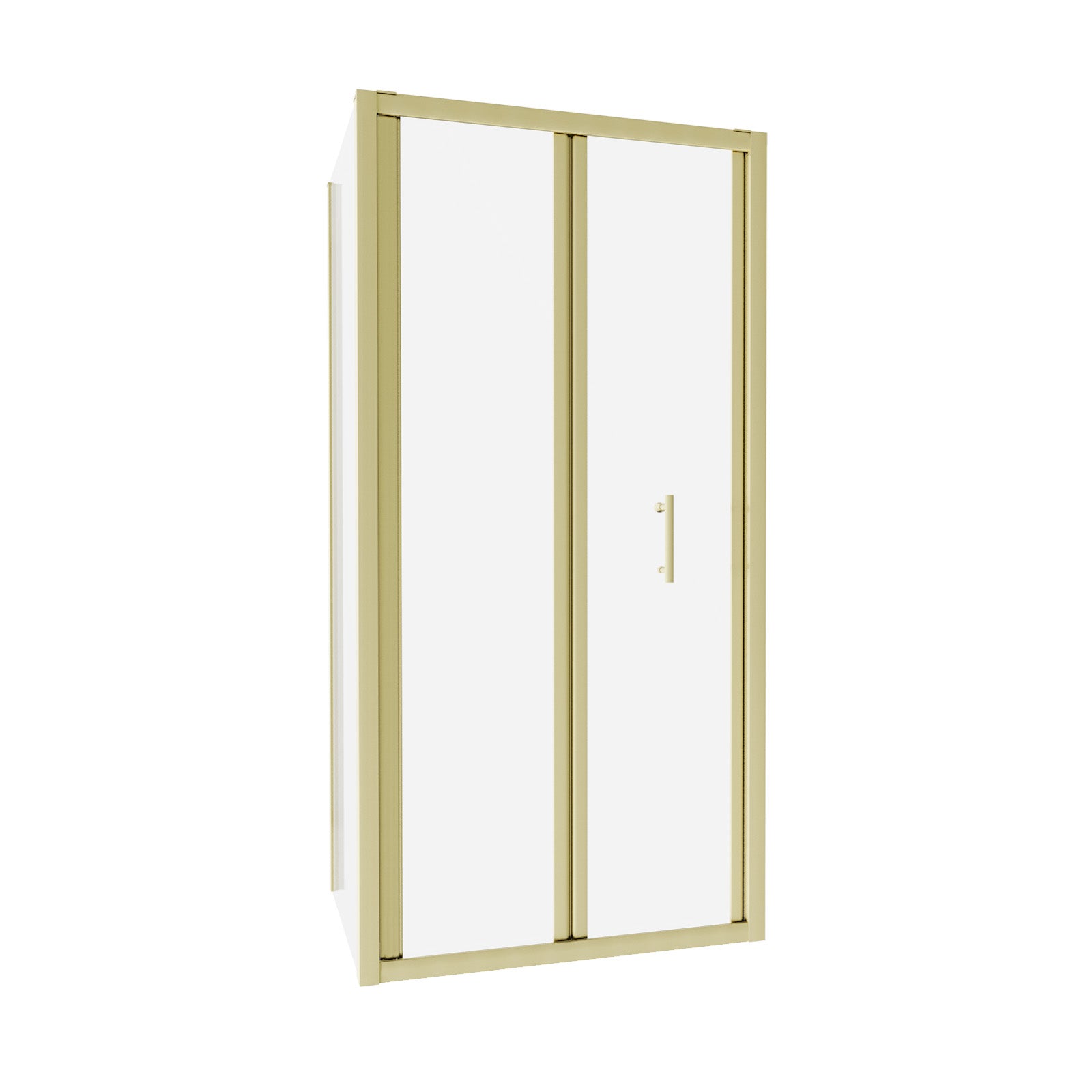 Brushed Brass 1000mm Bi-fold Shower Door 800mm Tempered Glass Panel