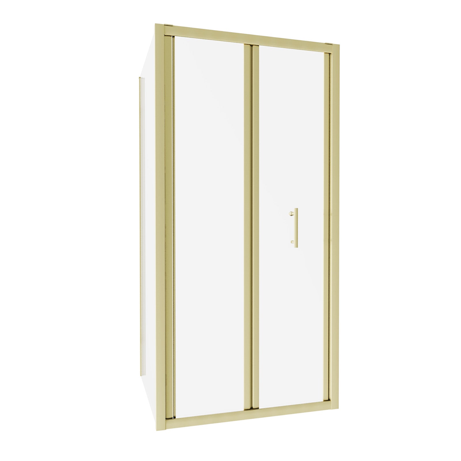 Brushed Brass 1000mm Bi-fold Shower Door 900mm Tempered Glass Panel