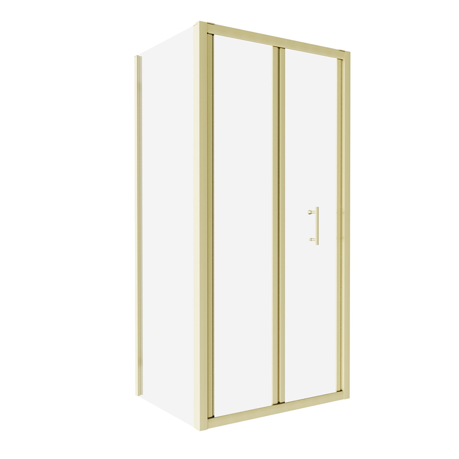 Brushed Brass 900mm Bi-fold Shower Door 760mm Side Panel Tempered Glass