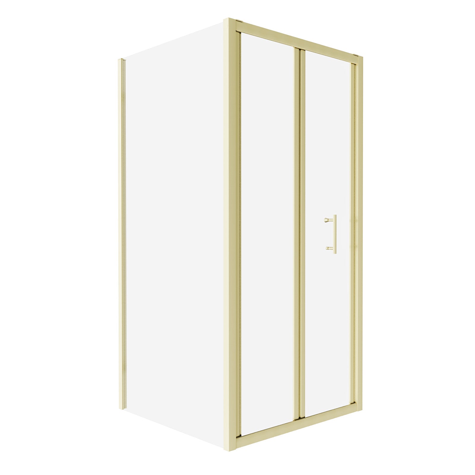 Brushed Brass 900mm Bi-fold Shower Door 800mm Side Panel Tempered Glass