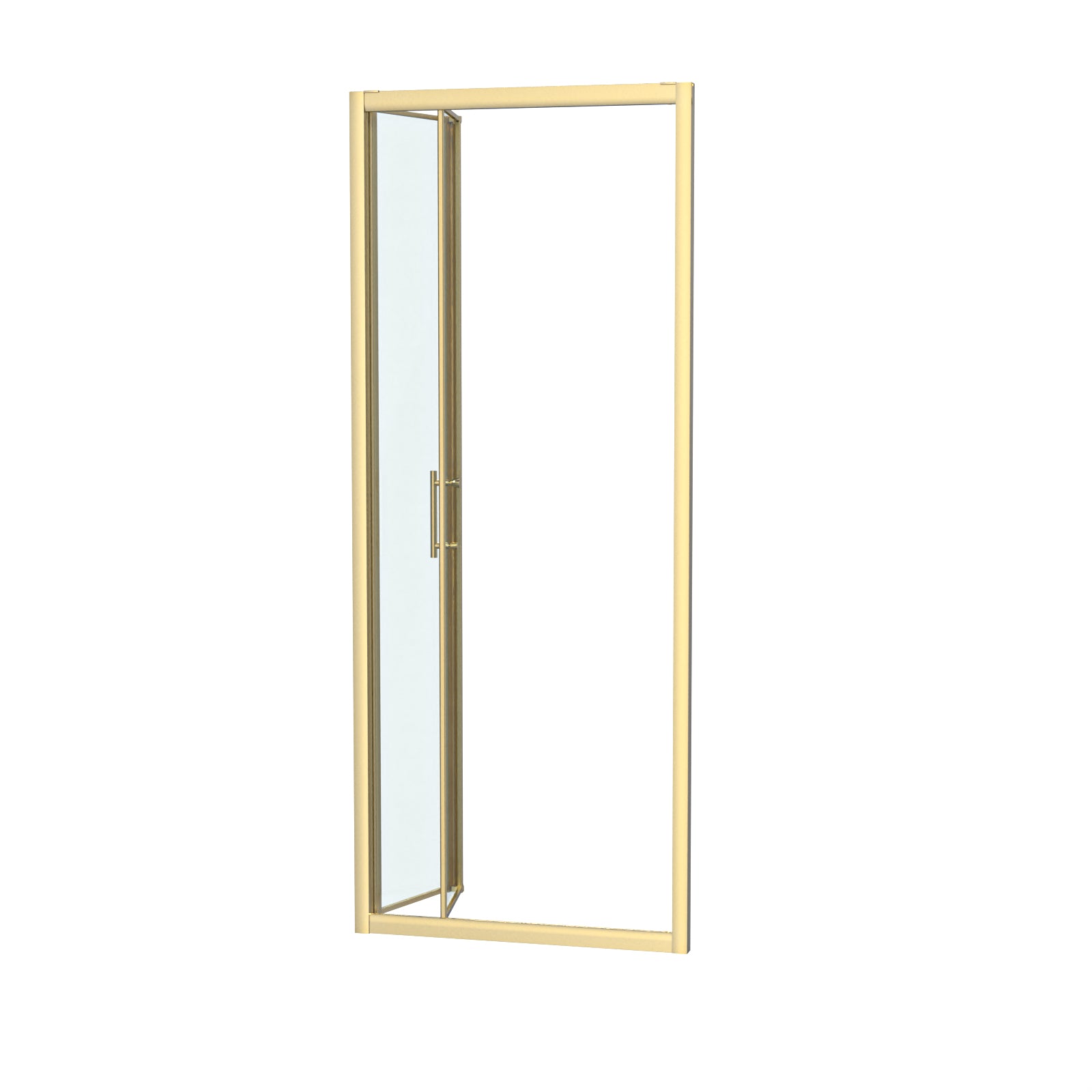 760mm Brushed Brass Bi-fold Shower Door Tempered Glass