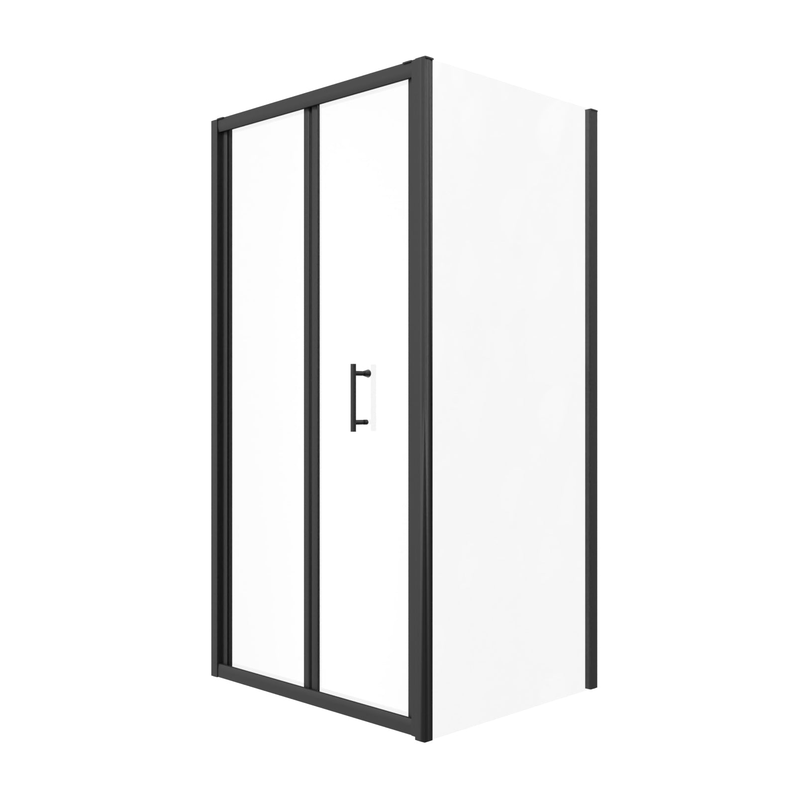 Black 1000mm Bi-fold Shower Door, 1000mm Side Panel Tempered Glass