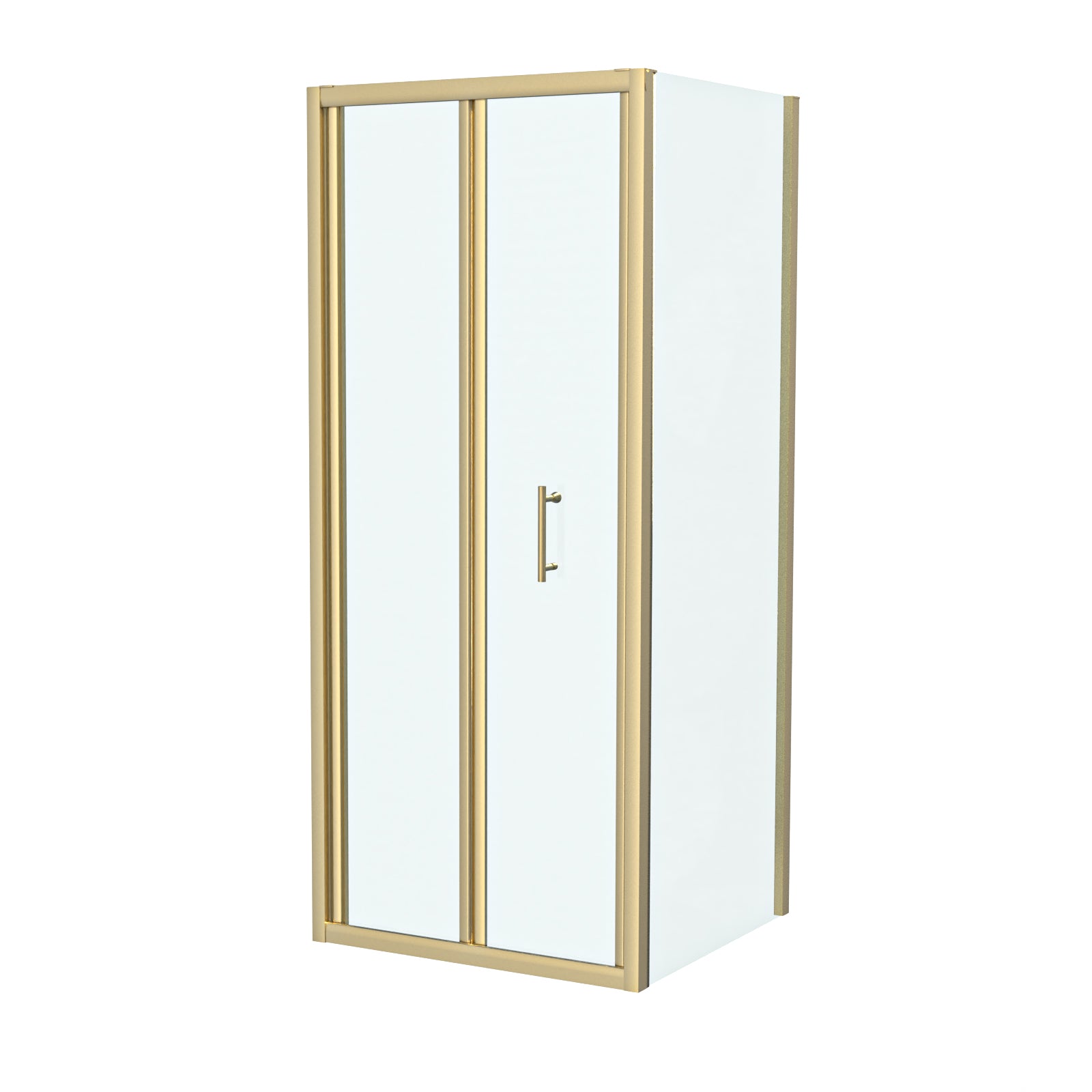 Brushed Brass 800mm Bi-fold Shower Door 700mm Side Panel Tempered Glass