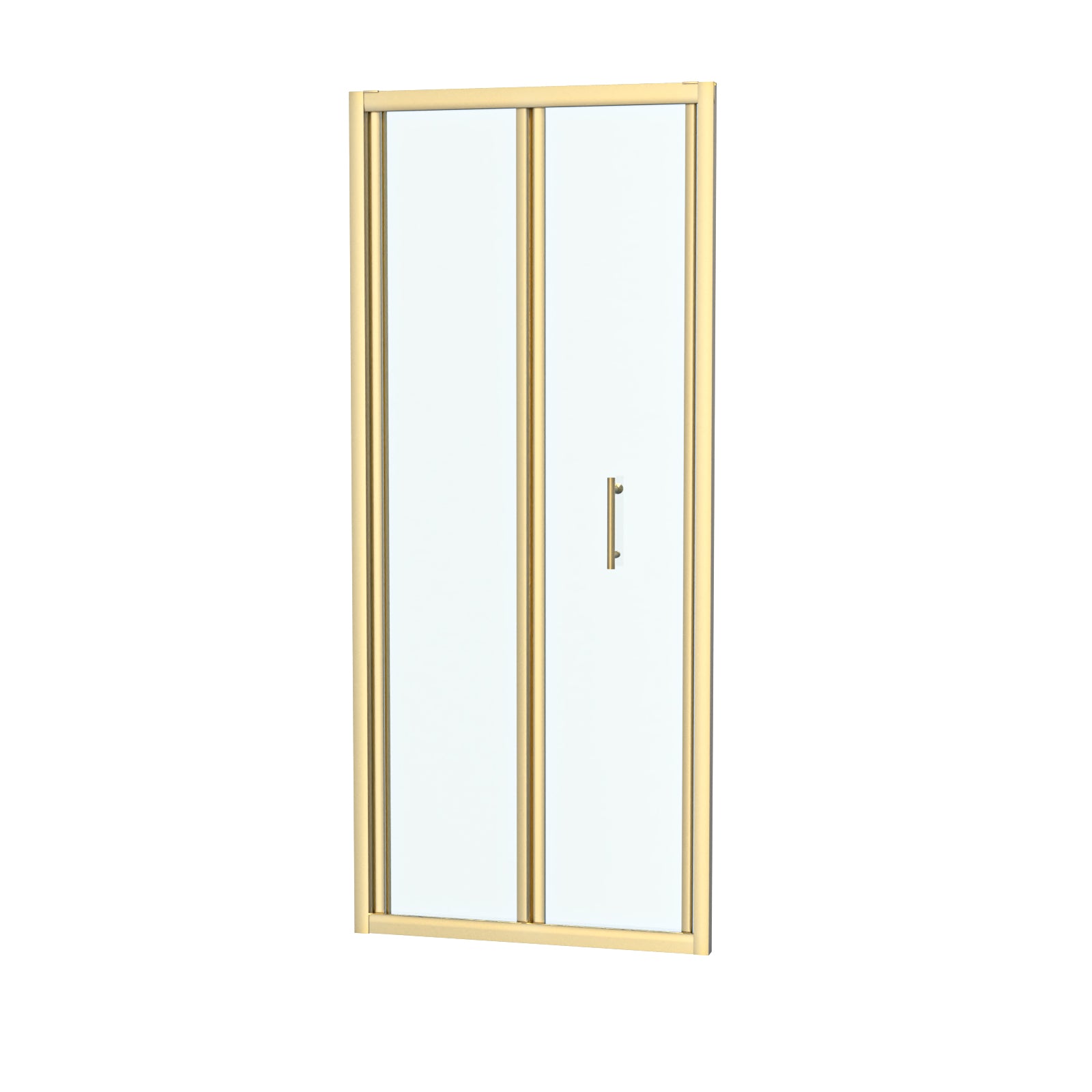 800mm Brushed Brass Bi-fold Shower Door Tempered Glass