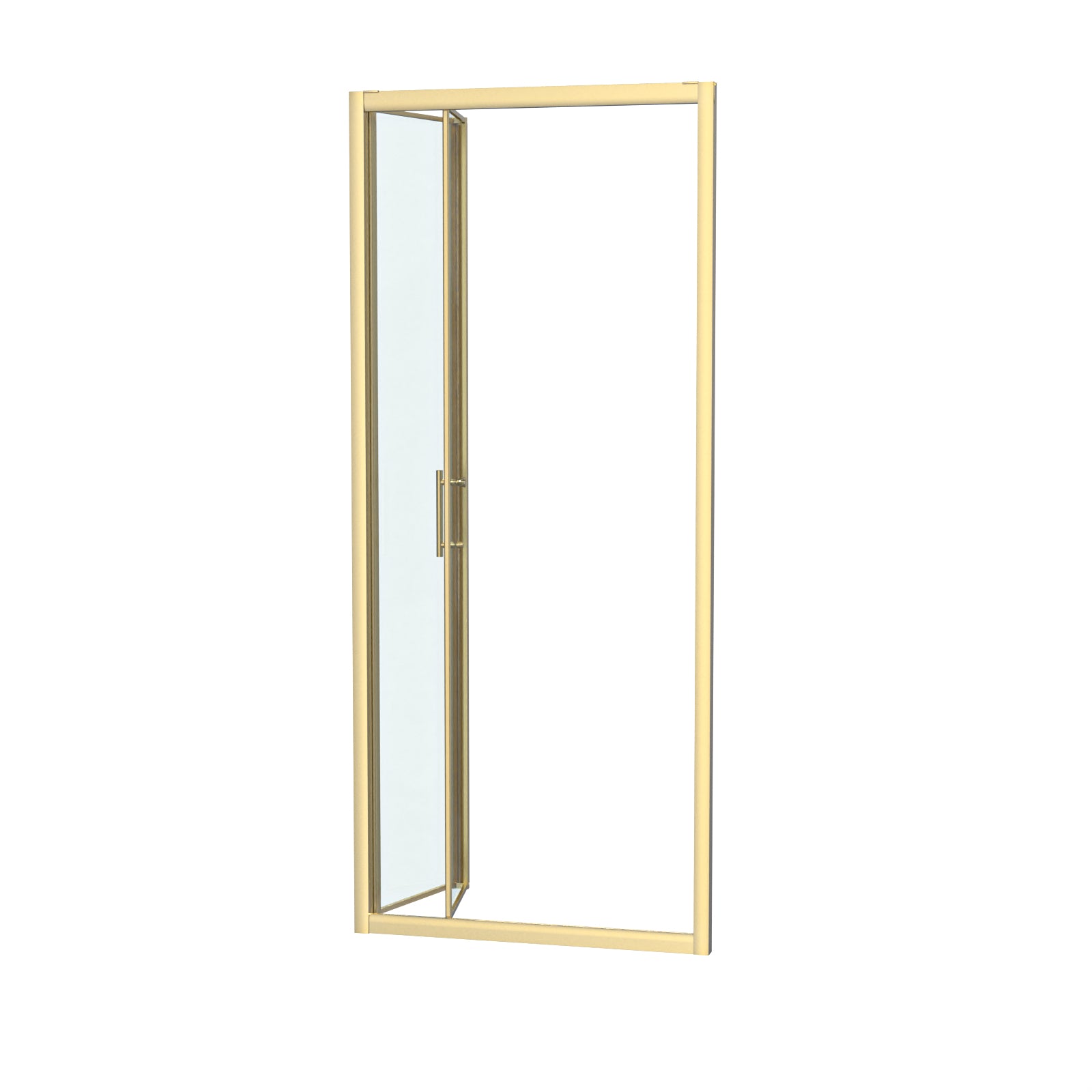 800mm Brushed Brass Bi-fold Shower Door Tempered Glass