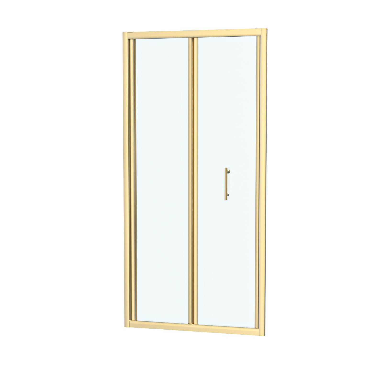 900mm Brushed Brass Bi-fold Shower Door Tempered Glass