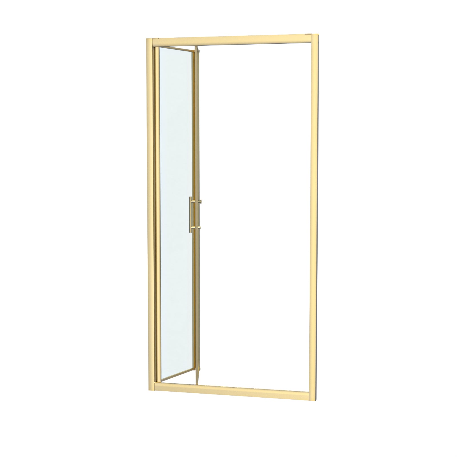 900mm Brushed Brass Bi-fold Shower Door Tempered Glass