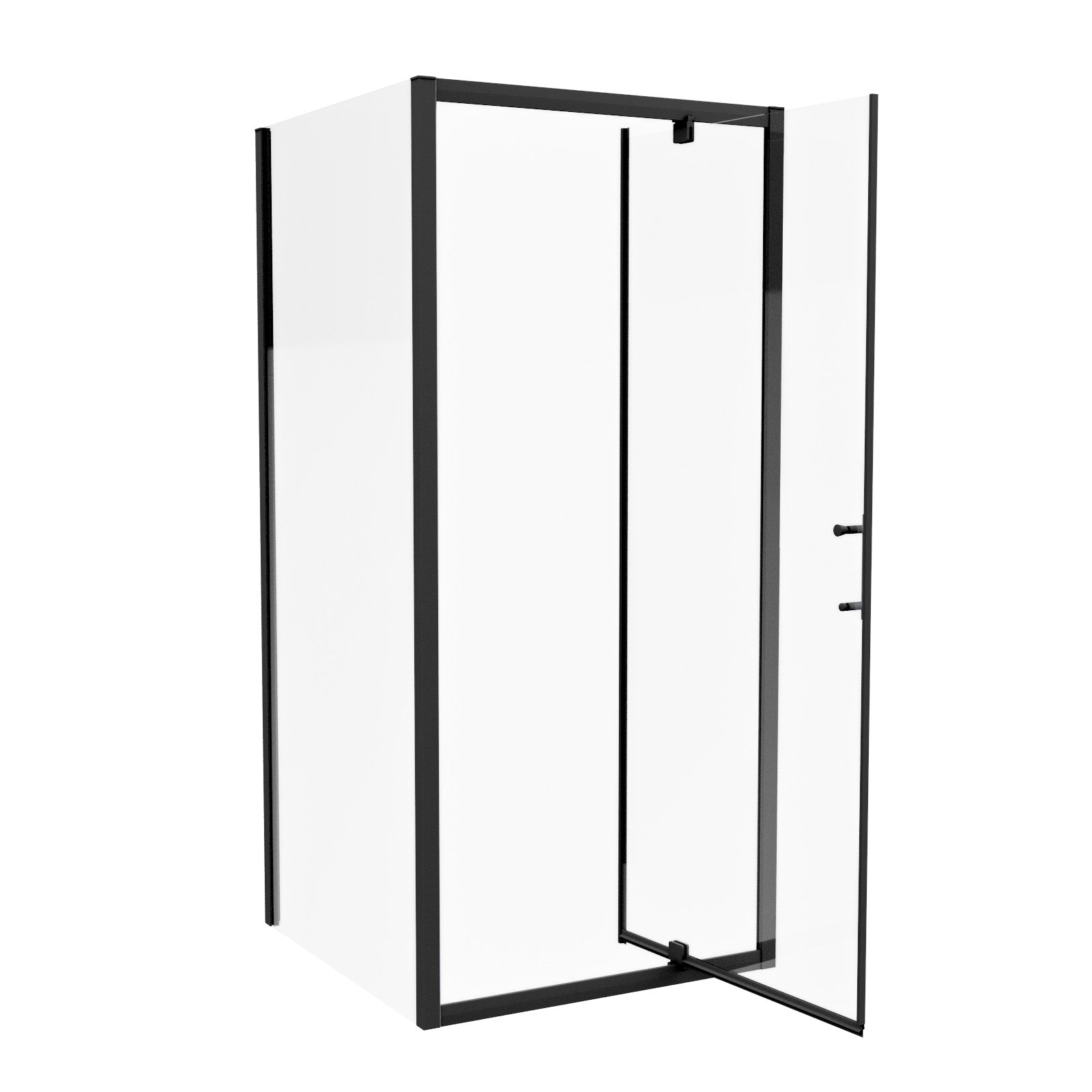 Jupiter Black 900 x 760mm Pivot Door Shower Enclosure & Side Panel