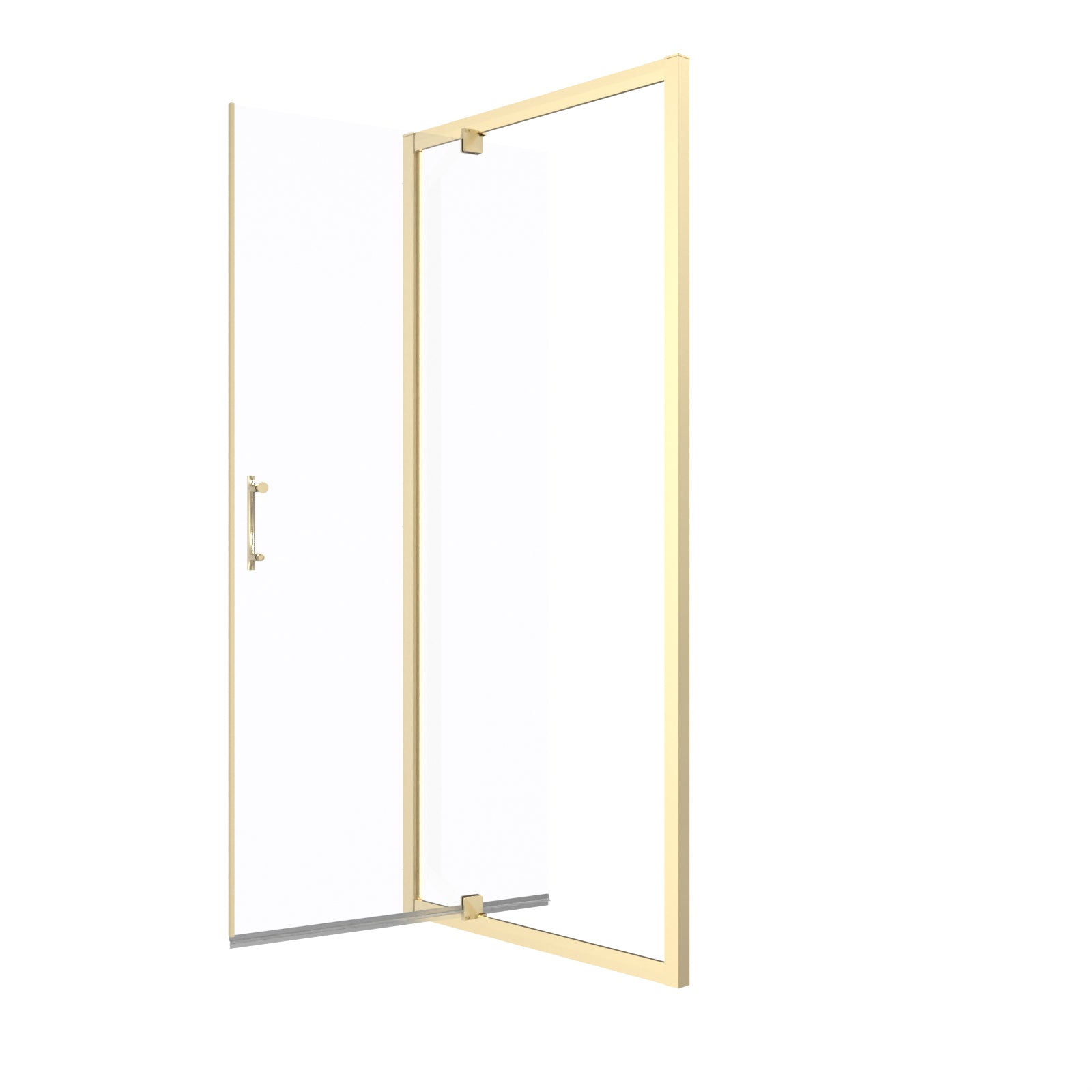 Jupiter 900 x 1850mm Brushed Brass Framed Shower Enclosure Pivot Door