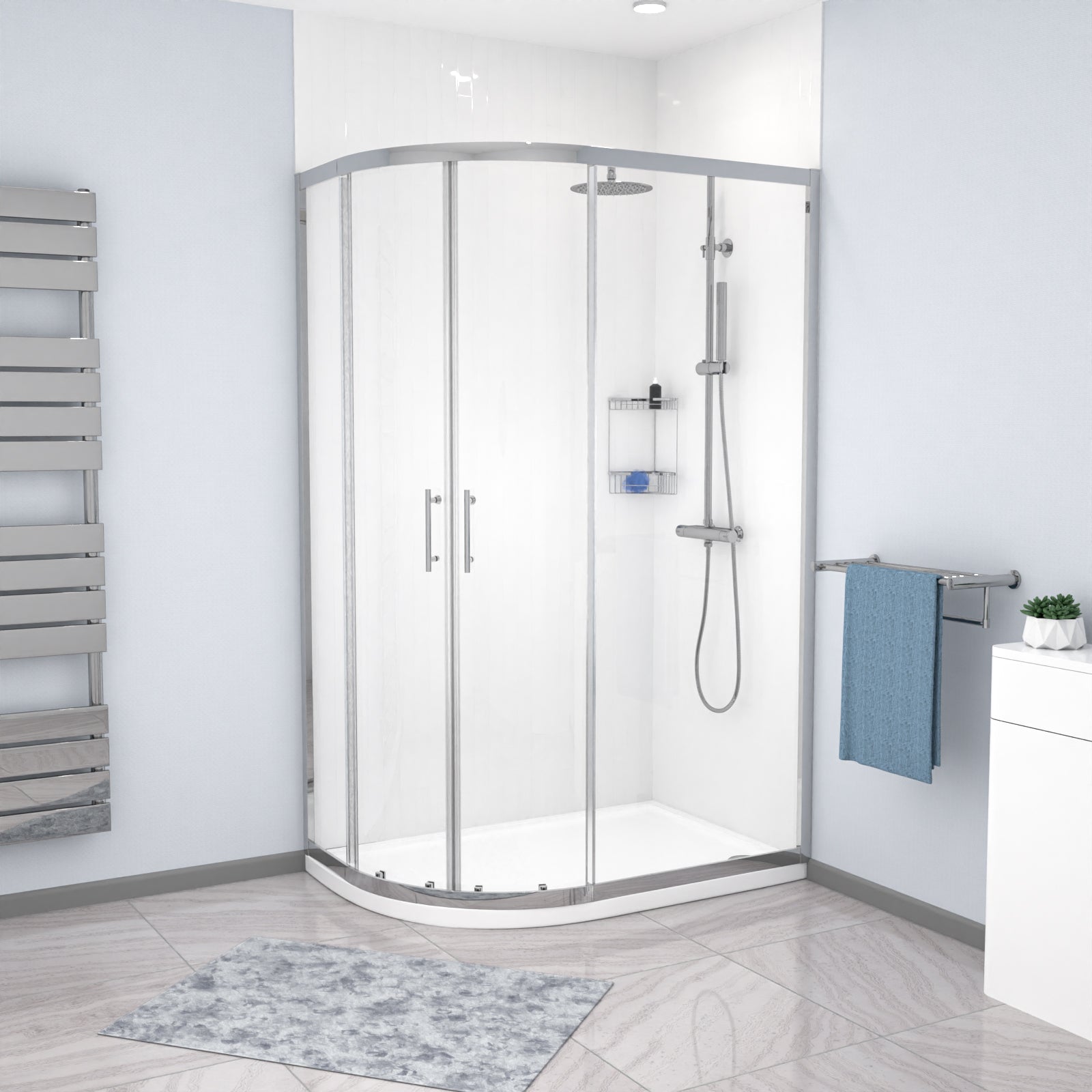 Saturn 1200 x 800mm Quadrant Corner Shower Enclosure Chrome