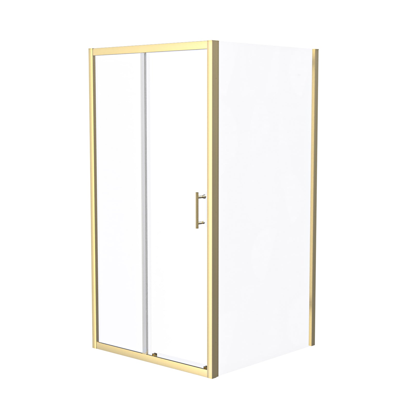 Manga 1000 x 1000mm Shower Enclosure Sliding Door & Side Panel Brushed Brass