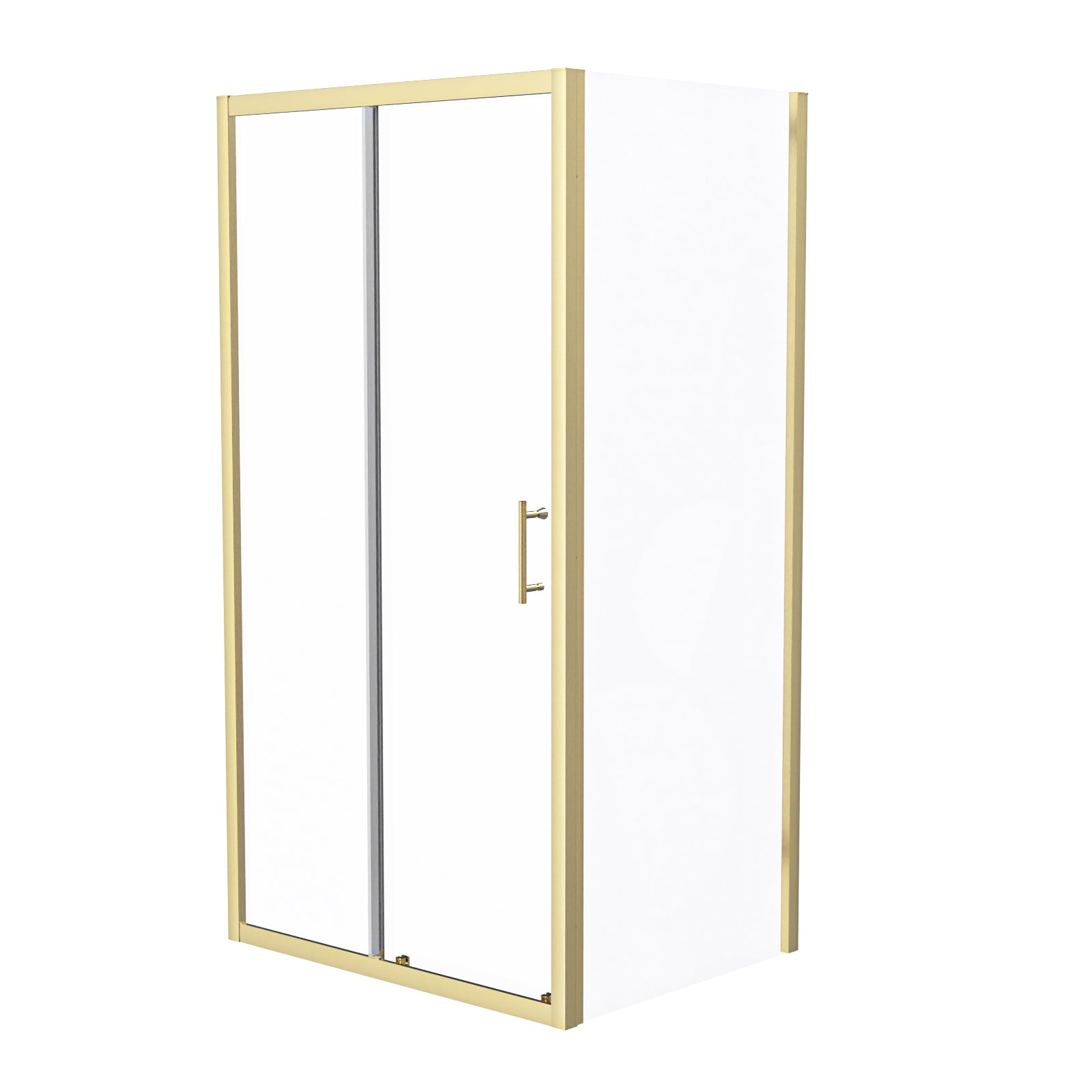 Manga 1000 x 800mm Brushed Brass Framed Shower Enclosure Sliding Door & Side Panel
