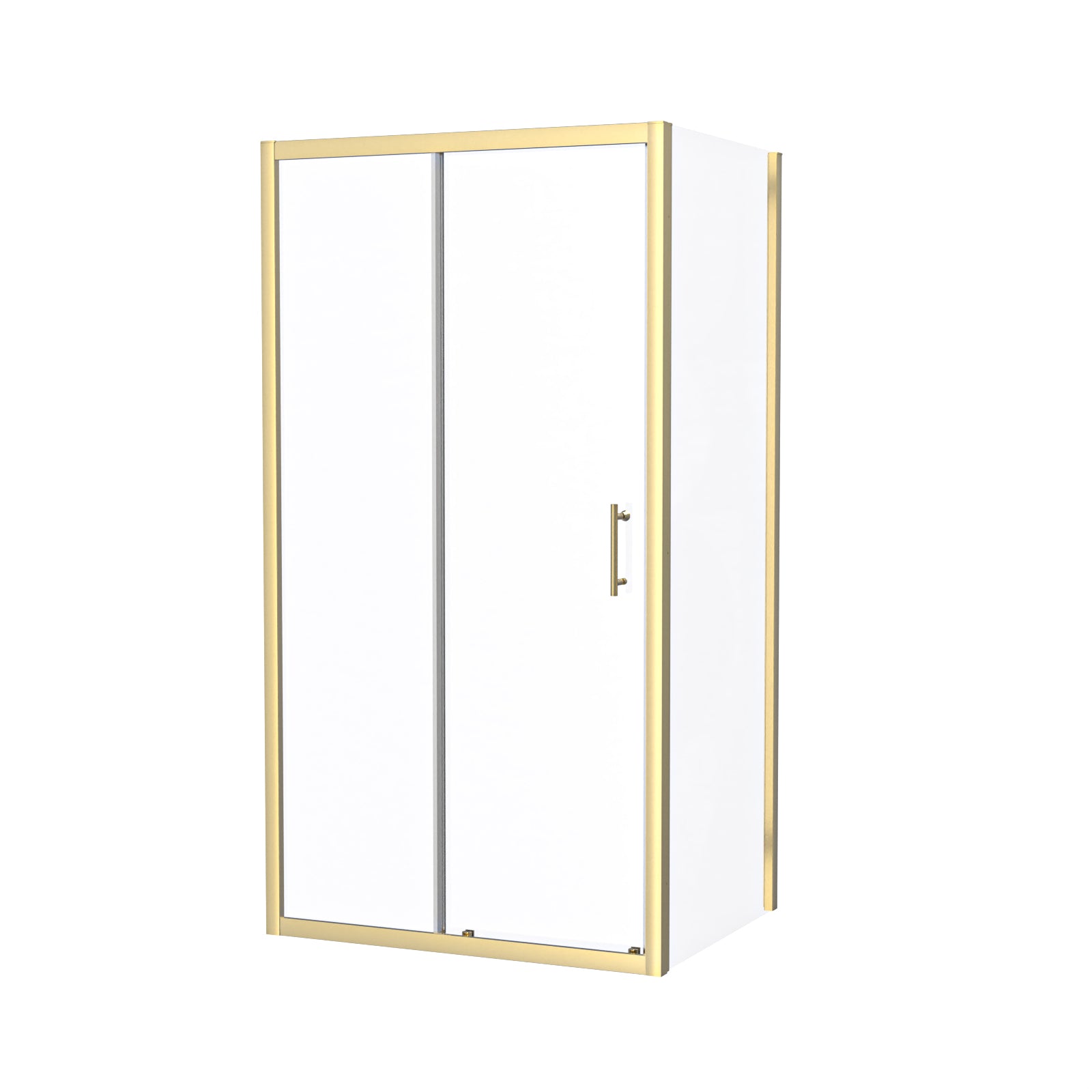 Manga 1000 x 800mm Brushed Brass Framed Shower Enclosure Sliding Door & Side Panel