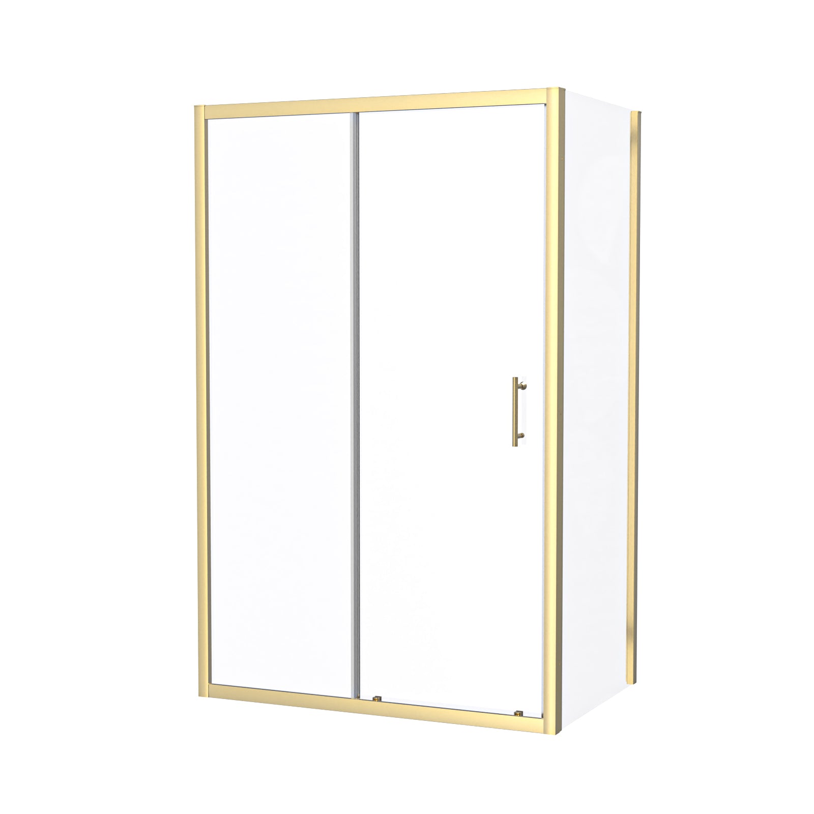 Manga 1200 x 800mm Brushed Brass Framed Shower Enclosure Sliding Door & Side Panel