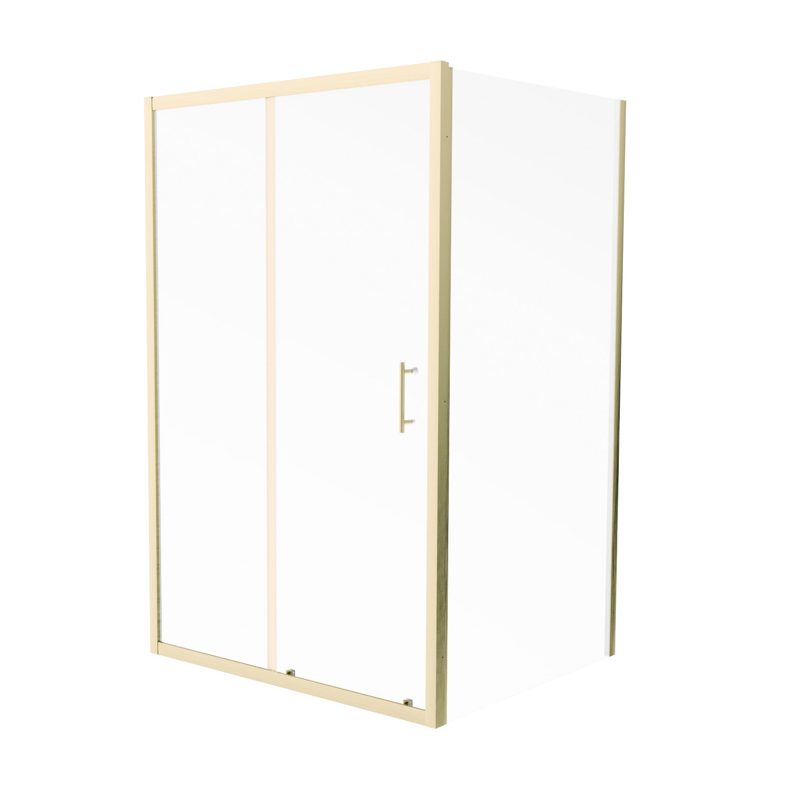 Manga 1000 x 760mm Shower Enclosure Sliding Door & Side Panel Brushed Brass