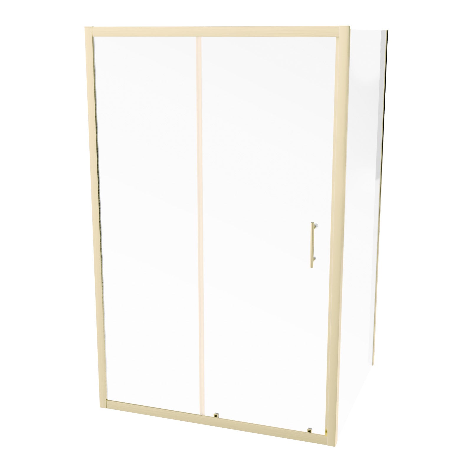 Manga 1000 x 760mm Shower Enclosure Sliding Door & Side Panel Brushed Brass