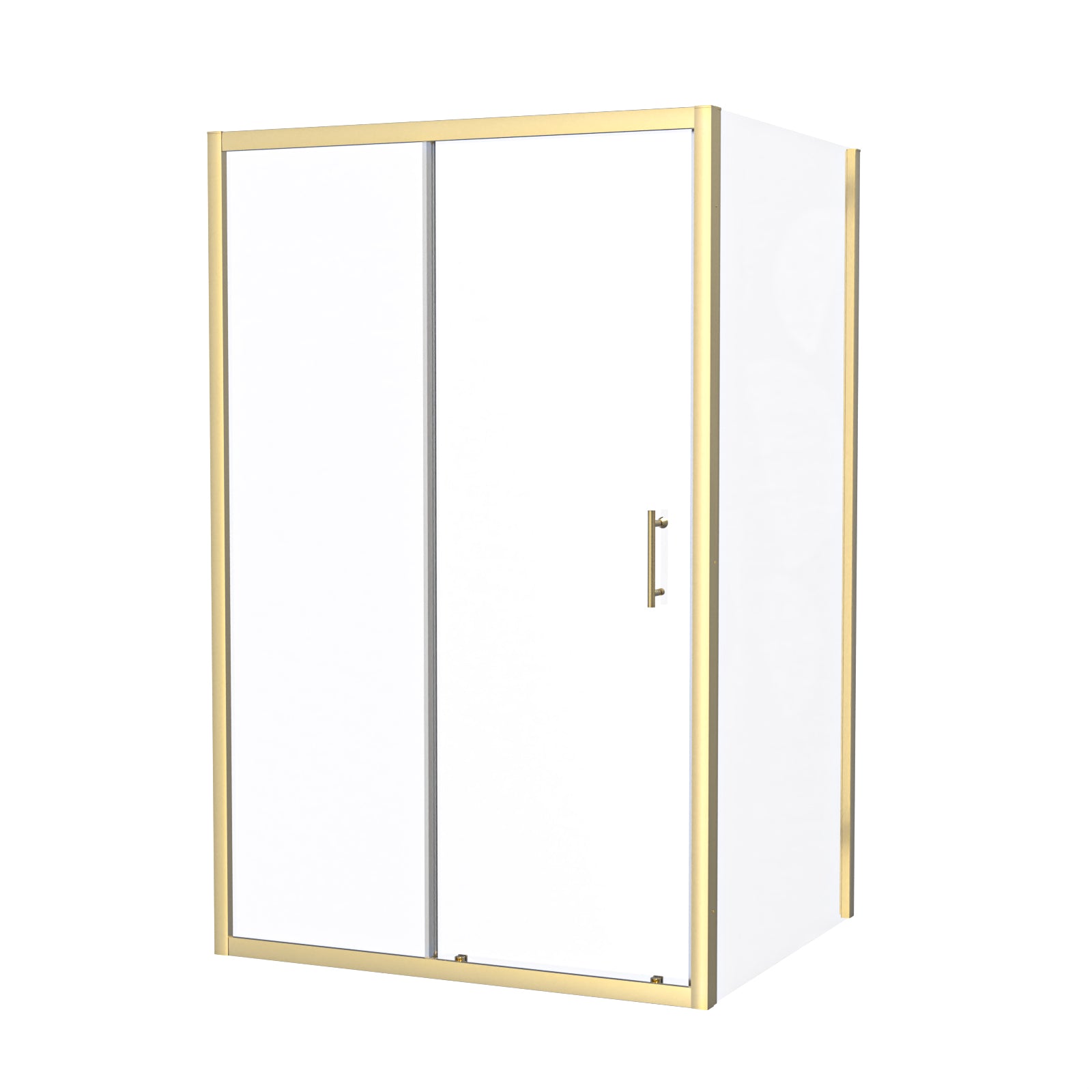 Manga 1200 x 1000mm Brushed Brass Framed Shower Enclosure Sliding Door & Side Panel