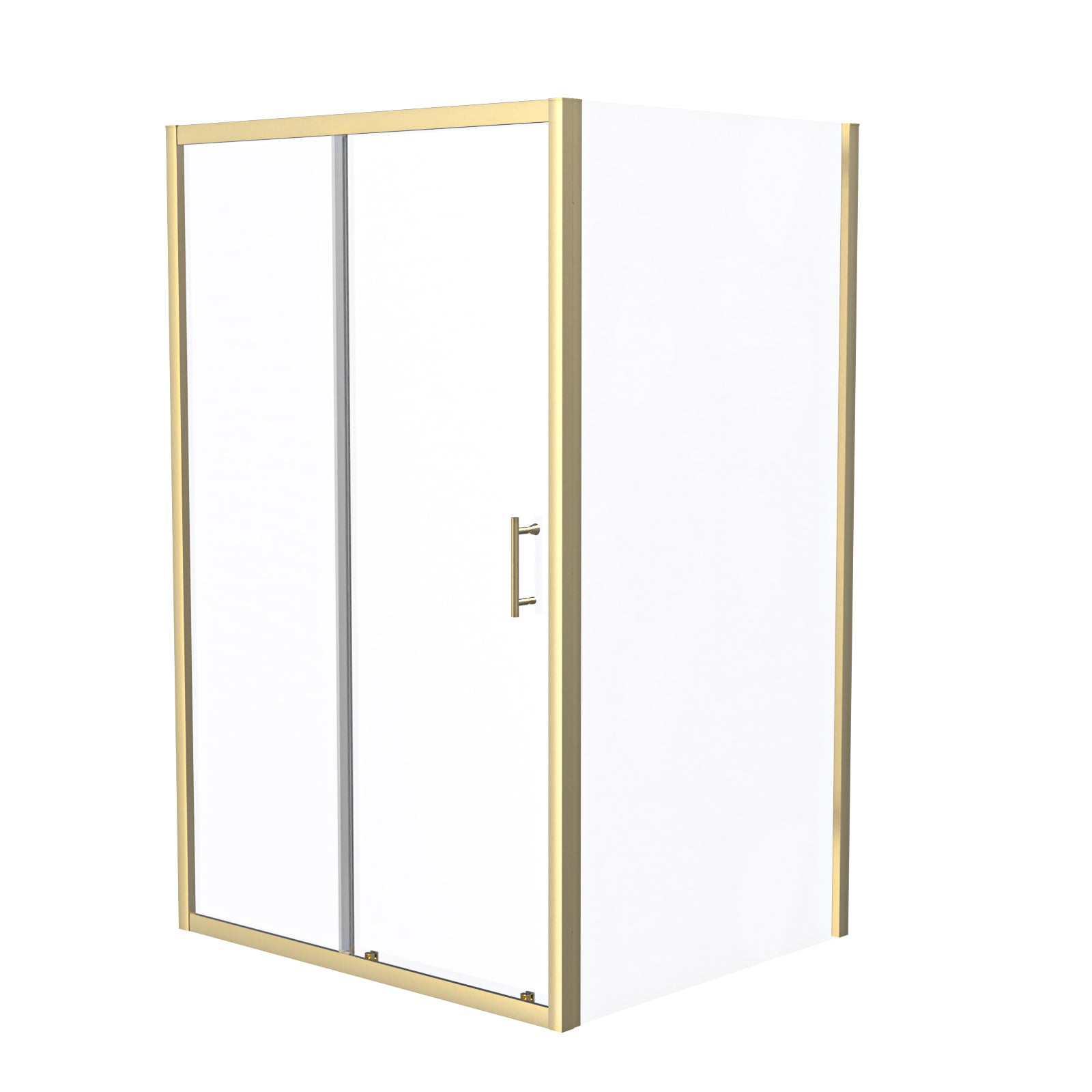 Manga 1200 x 1000mm Brushed Brass Framed Shower Enclosure Sliding Door & Side Panel