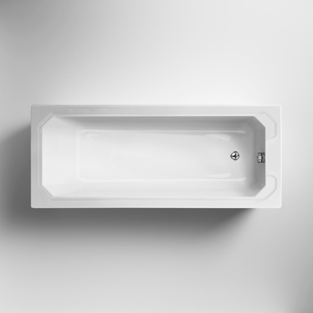 Nuie Ascott 1700mm x 750mm White Square Single Ended Bath Acrylic