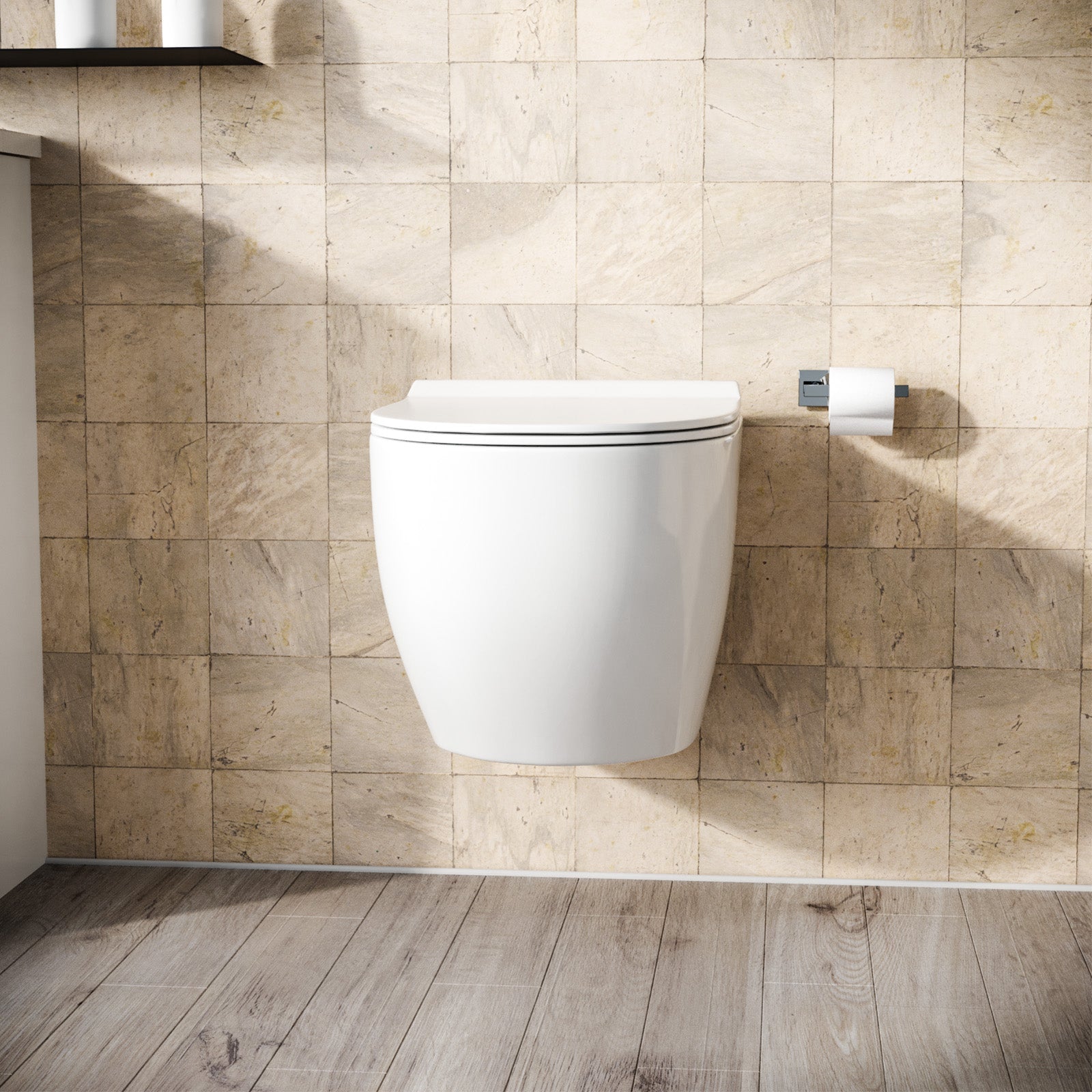 Declan Rimless Wall Hung Toilet Pan + Soft Close Toilet Seat