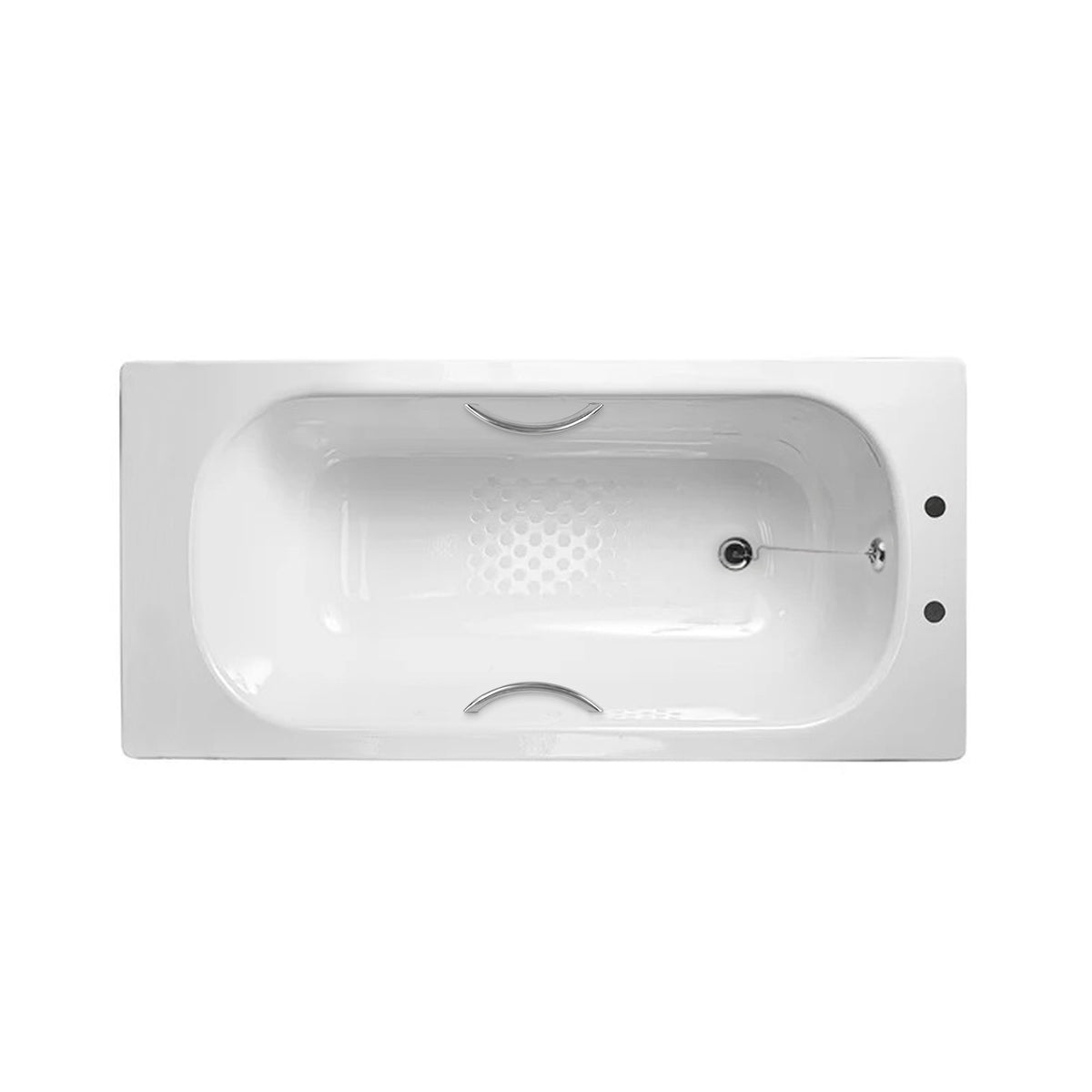 Dylan 1400 x 700mm 2TH Anti Slip Steel Enamel Bath with Handles & Waste