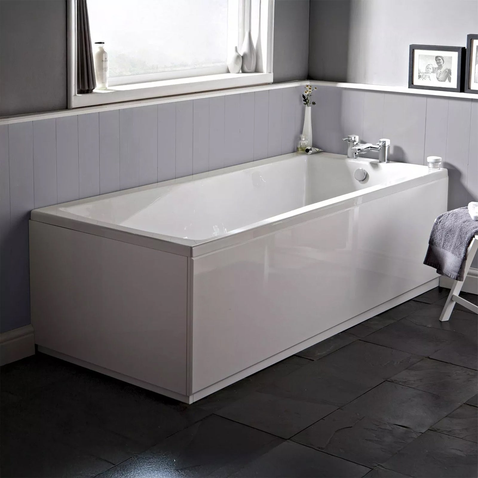 Dylan 1500 x 700mm Square Single Ended Bath with Bath Leg