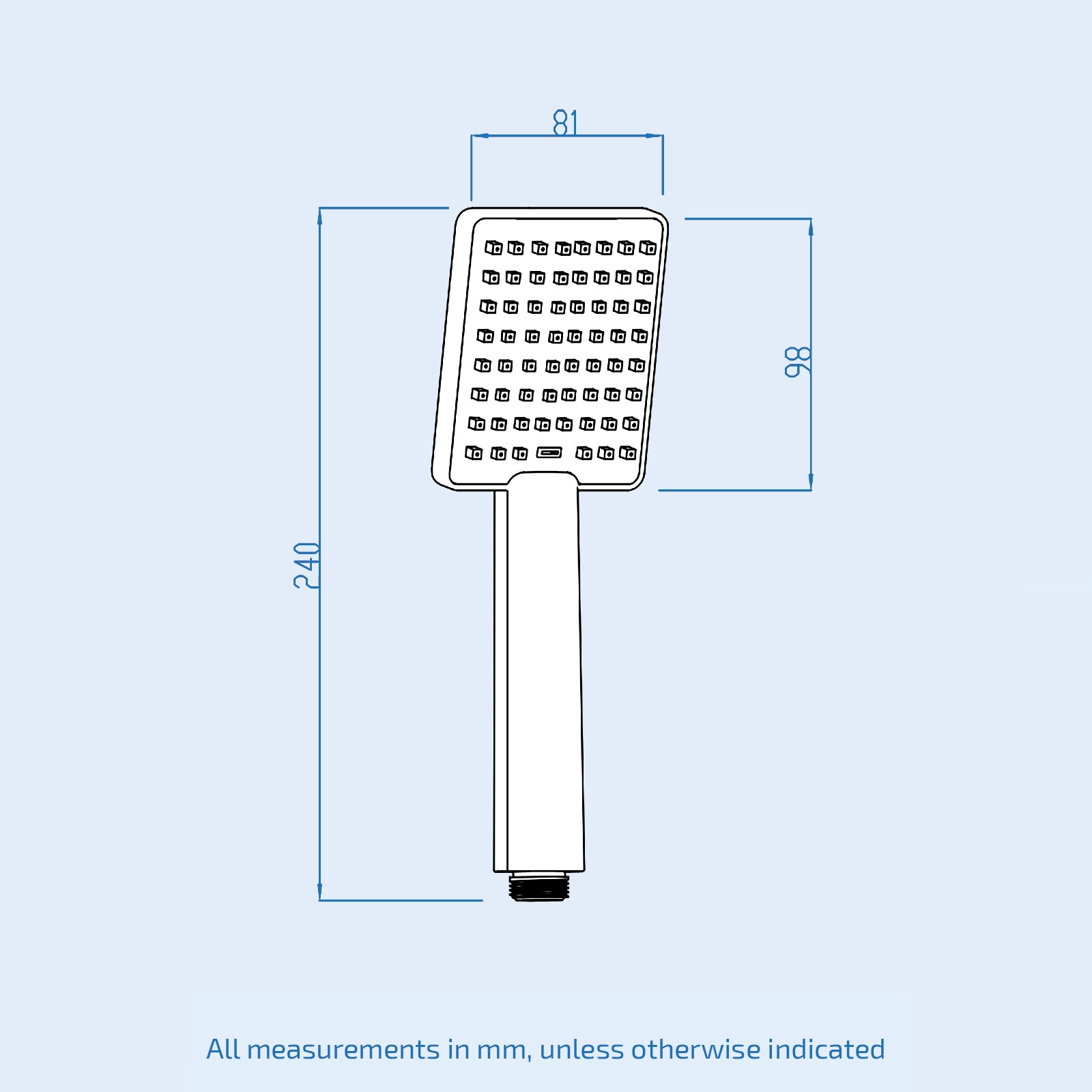 Black Finish Square Shower Handset Bathroom