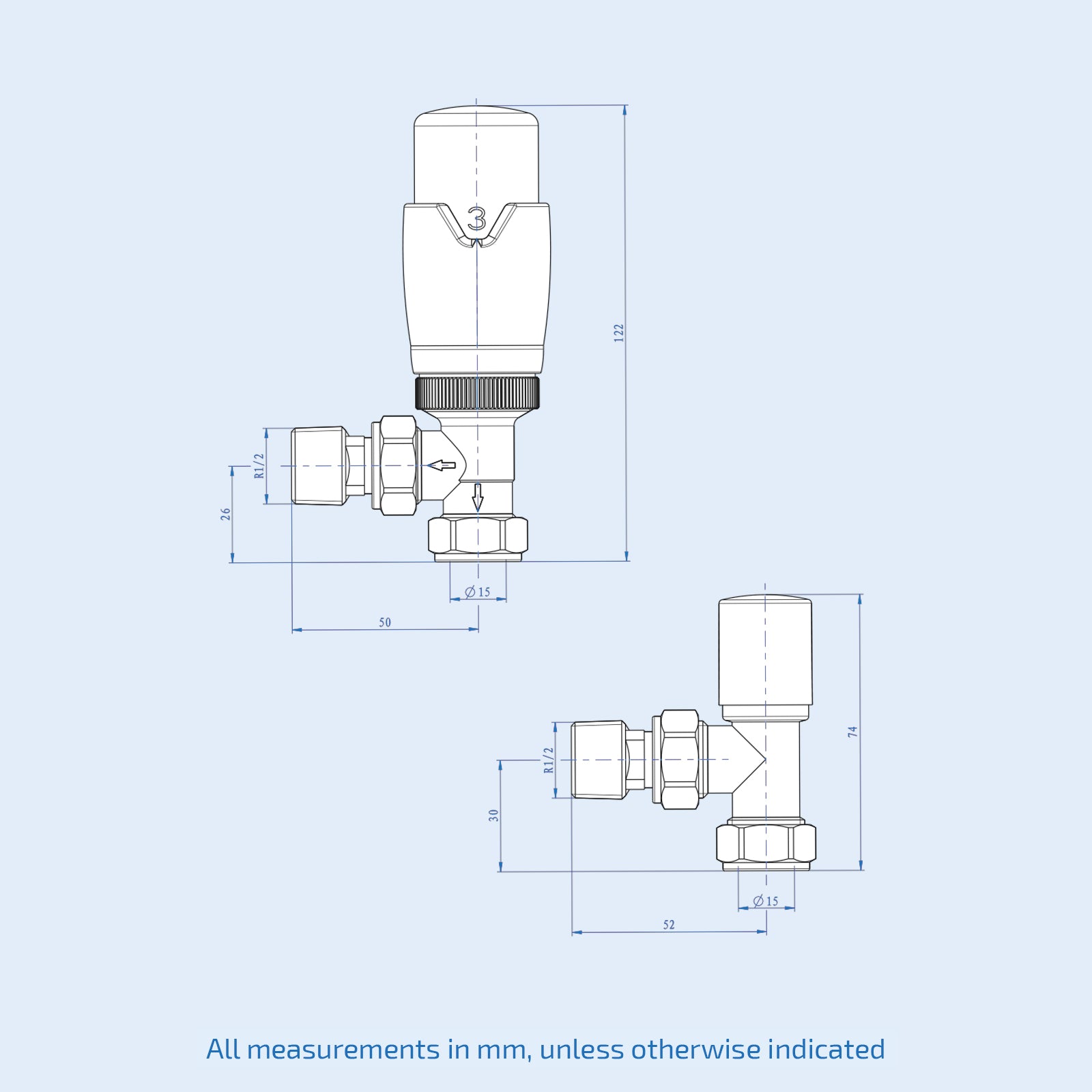 Designer Angled Radiator Valves - Anthracite