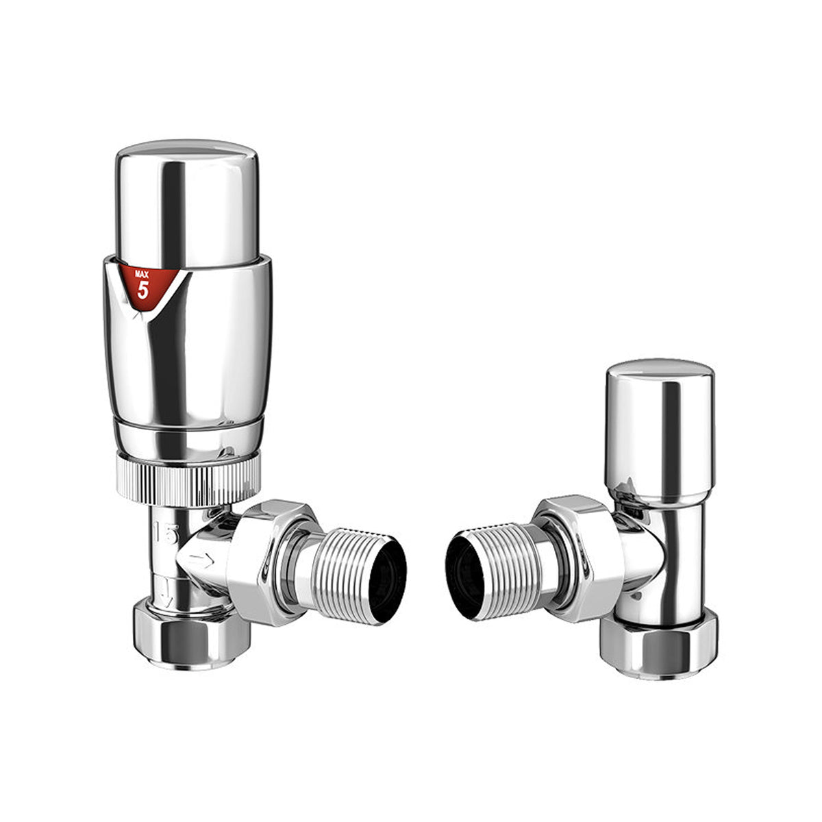 Designer Angled Radiator Valves - Chrome