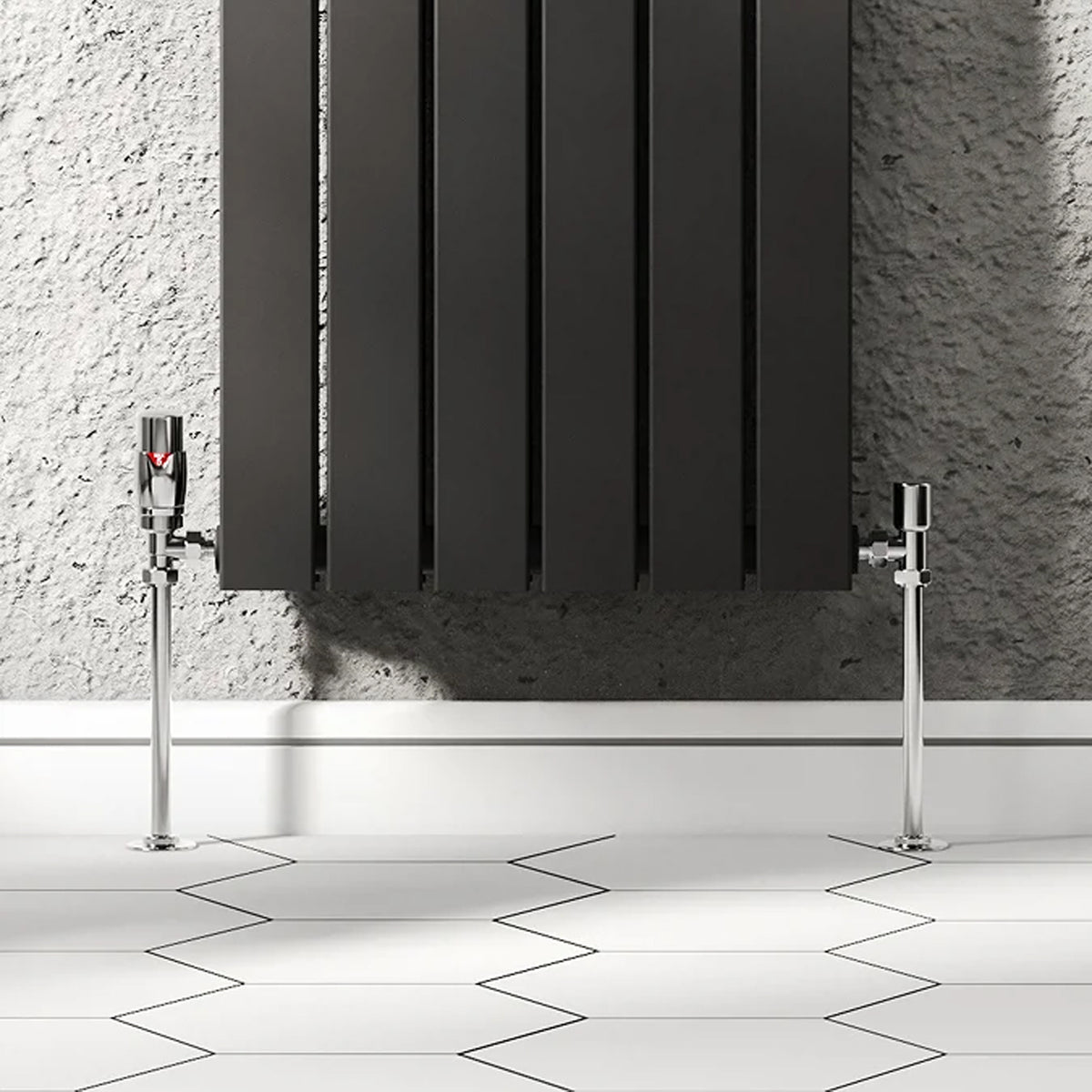 Designer Angled Radiator Valves - Chrome