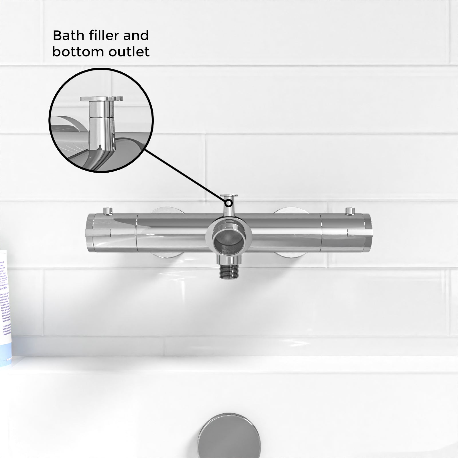 Deck Mounted Thermostatic Chrome Bath Filler Shower Mixer Tap