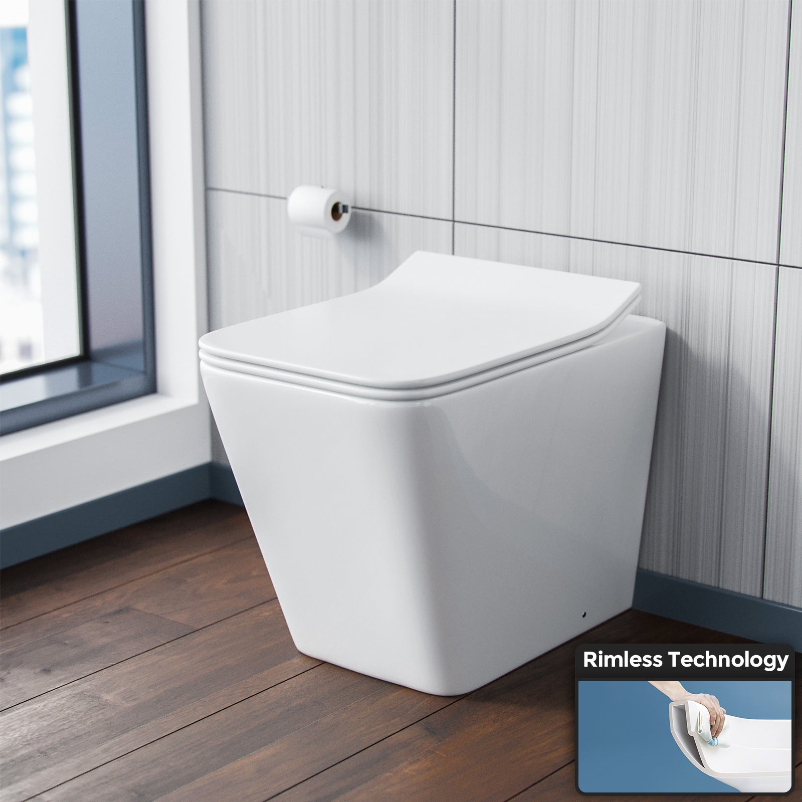 Jersey 900mm Vanity Basin Unit, WC Unit & Elora Back To Wall Toilet White