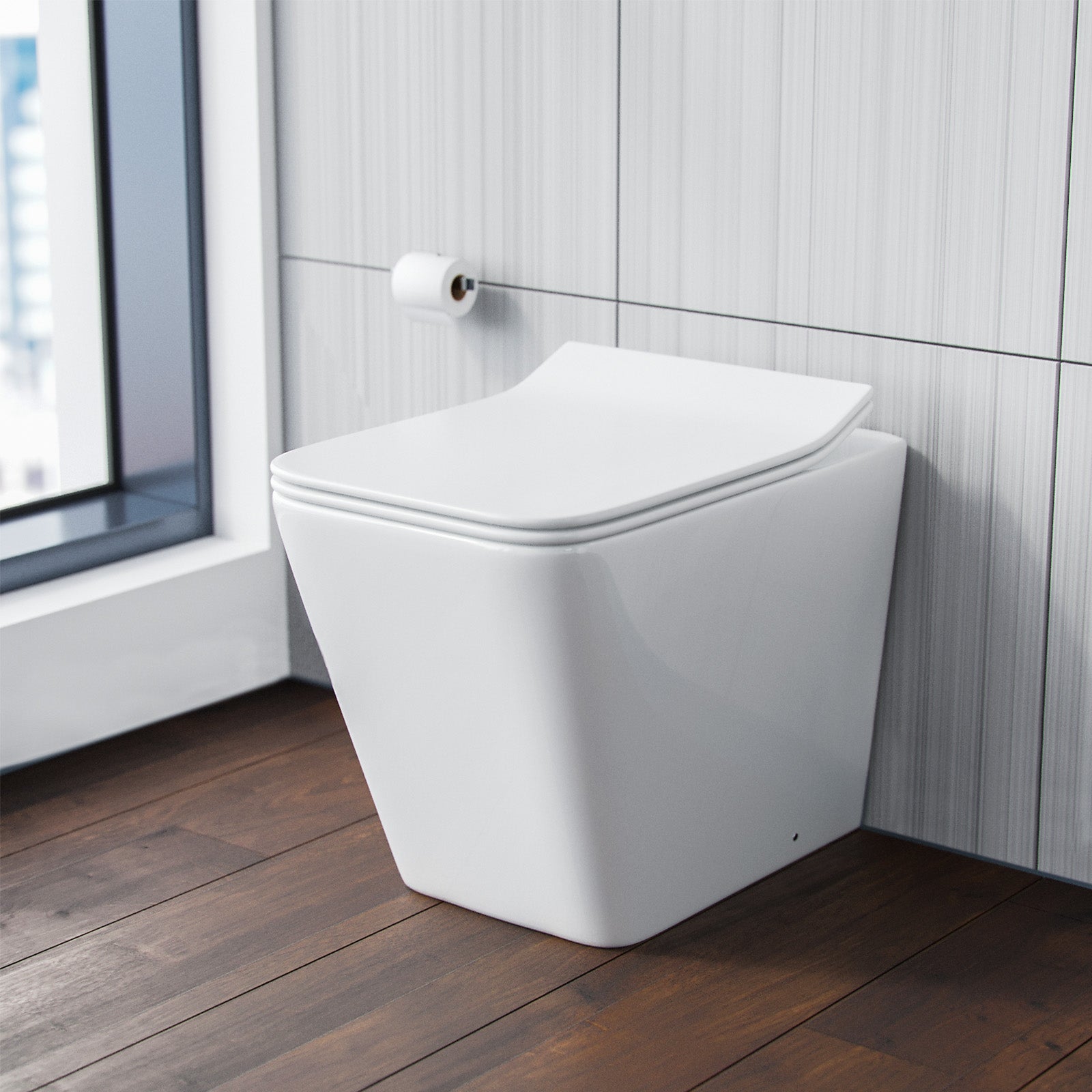 Milan Back To Wall Rimless Toilet, Concealed Cistern & Seat White
