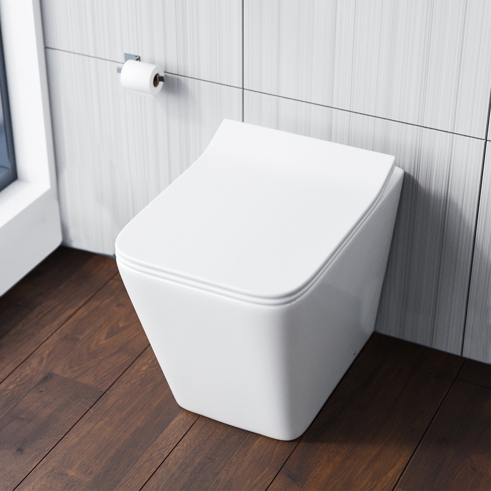 Milan Back To Wall Rimless Toilet, Concealed Cistern & Seat White