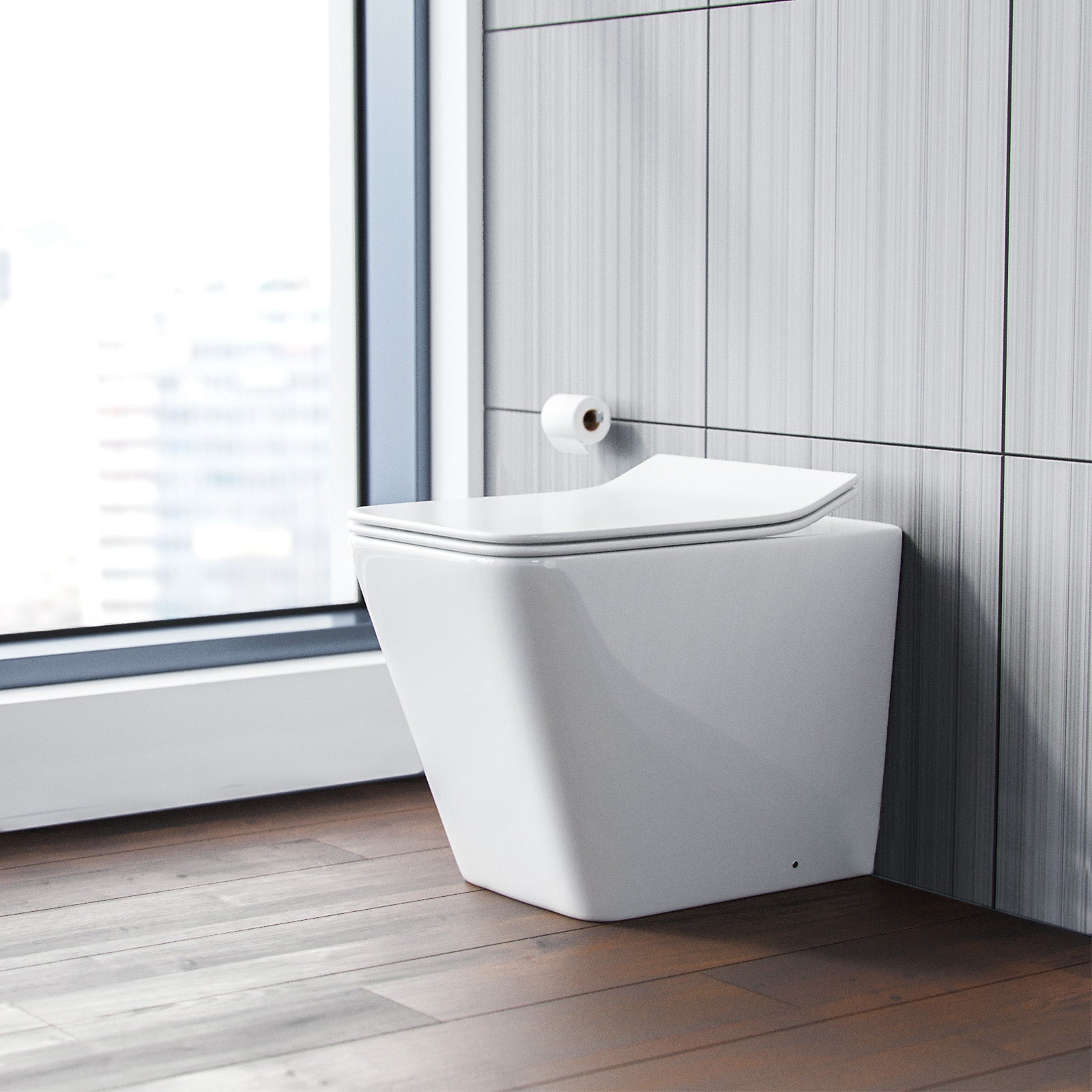 Milan Back To Wall Rimless Toilet, Concealed Cistern & Seat White