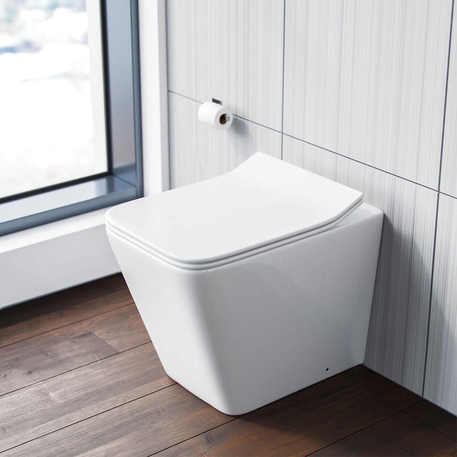 Milan Back To Wall Rimless Toilet, Concealed Cistern & Seat White