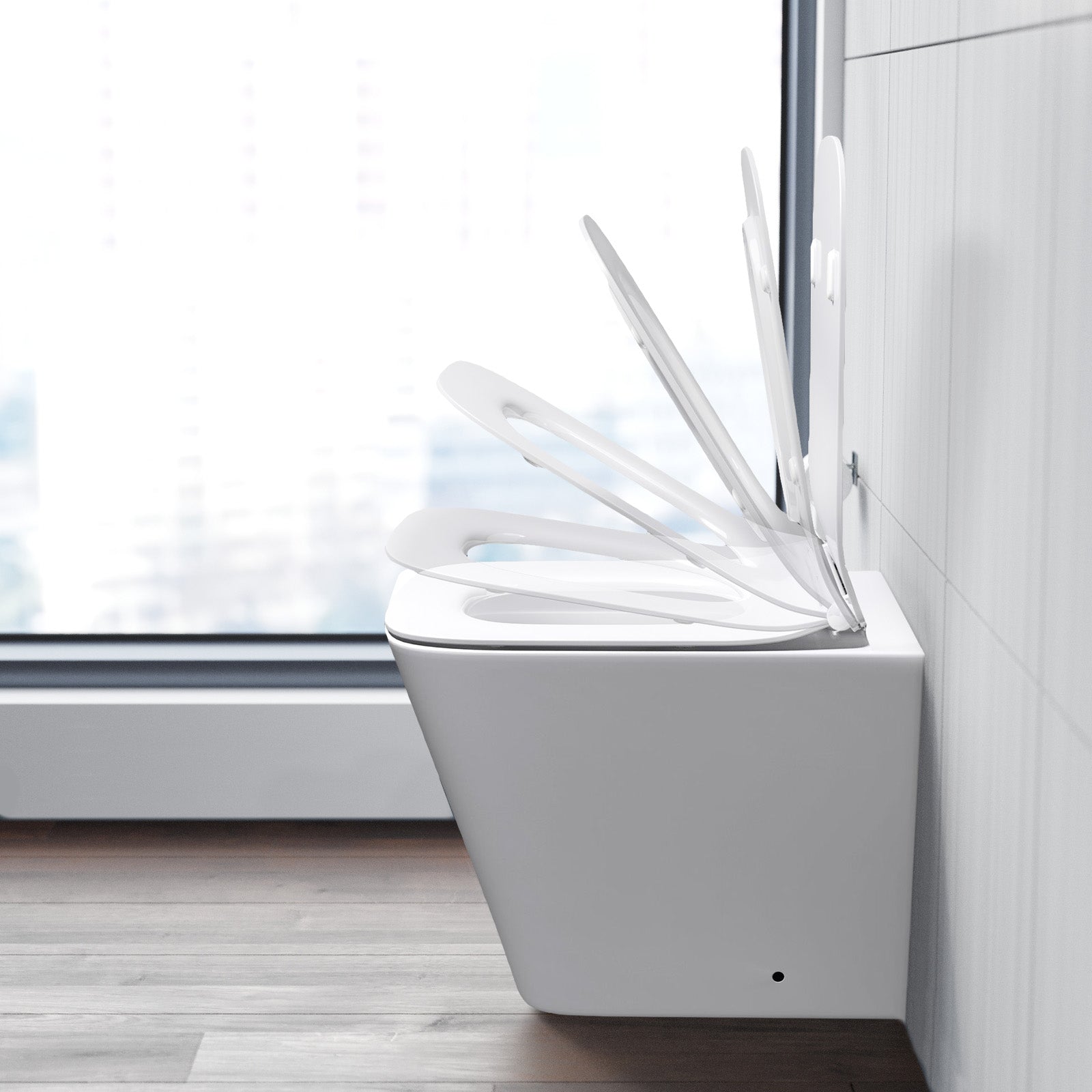 Milan Back To Wall Rimless Toilet, Concealed Cistern & Seat White