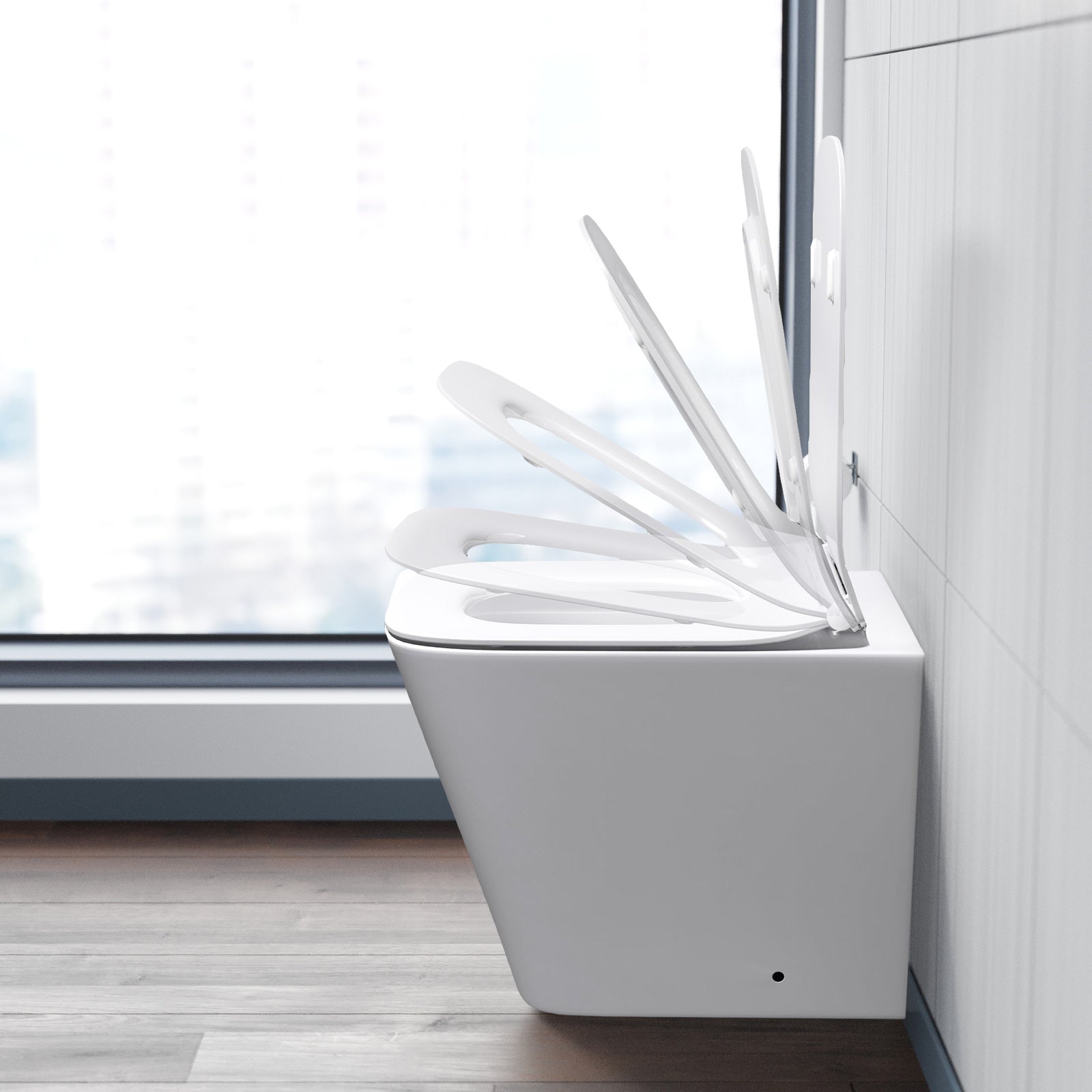 Mila Back To Wall Rimless Toilet, Concealed Cistern & Seat White