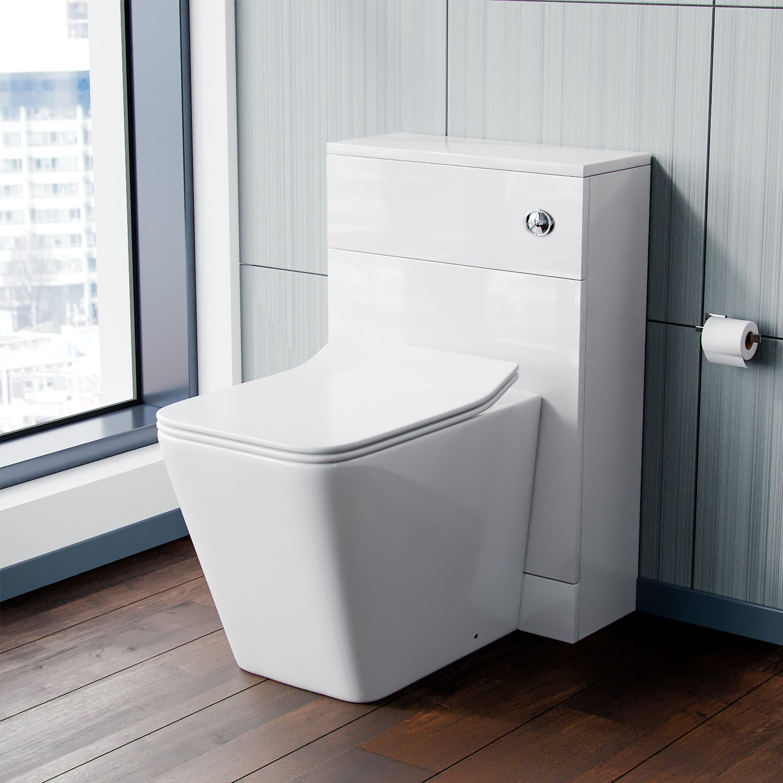 Elora Back To Wall Toilet Pan With Concealed Cistern WC Unit Set