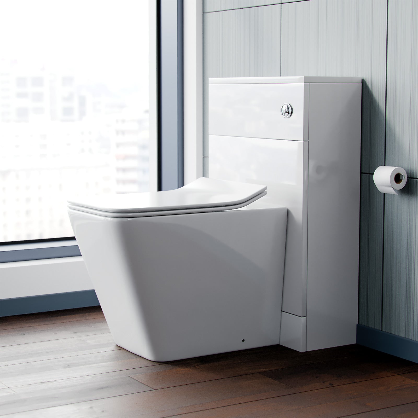 Elora Back To Wall Toilet Pan With Concealed Cistern WC Unit Set