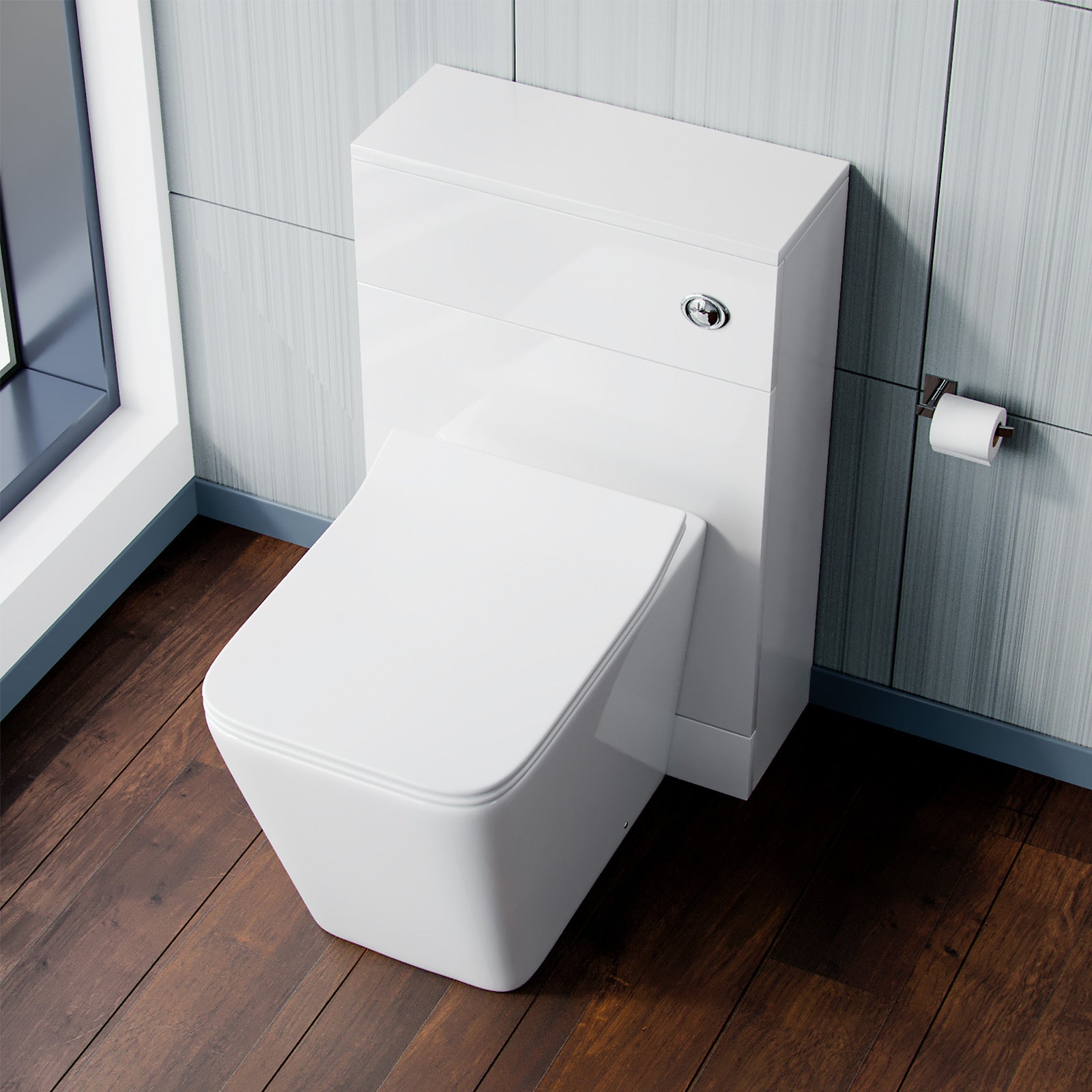 Elora Back To Wall Toilet Pan With Concealed Cistern WC Unit Set