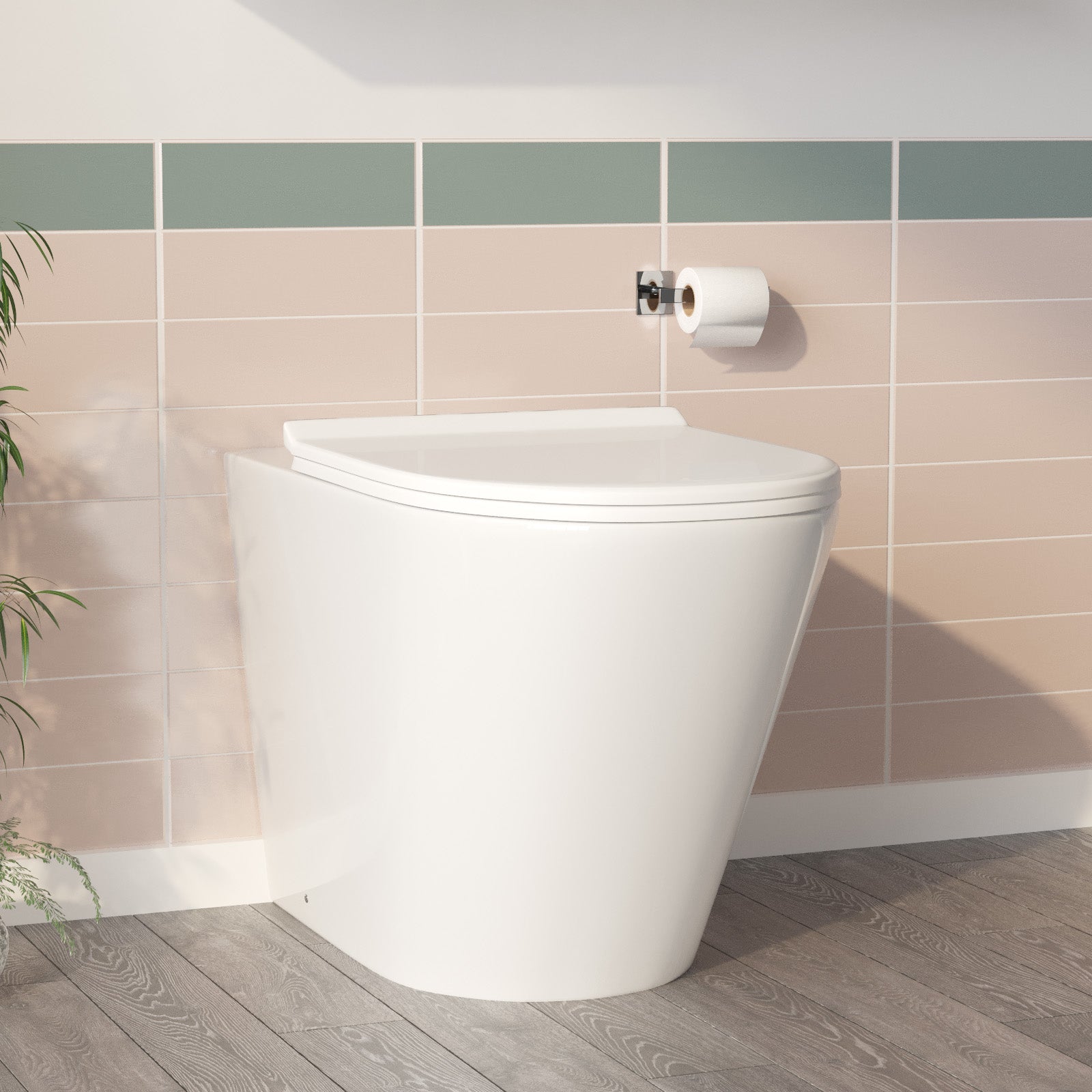 Ellis Round Back To Wall Rimless Toilet Pan + Soft Close Seat