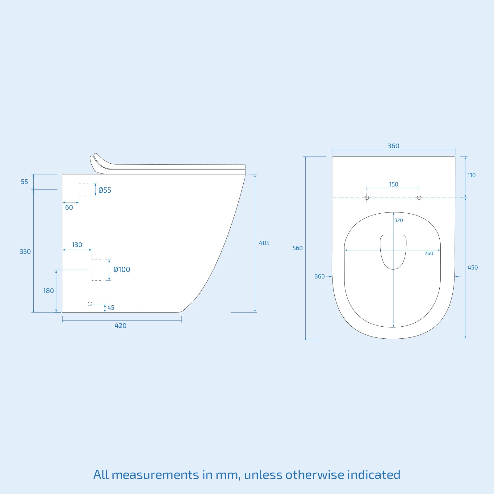 Merton 600 Freestanding White Vanity Cabinet, WC & Rimless Modern BTW Toilet Set