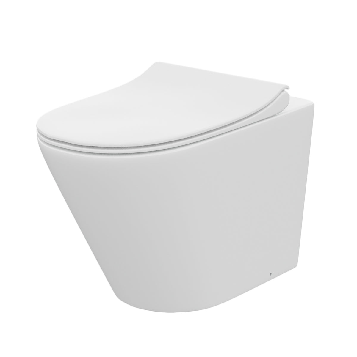 Merton 1100mm Freestanding White Vanity Cabinet, WC & Rimless Modern BTW Toilet Set